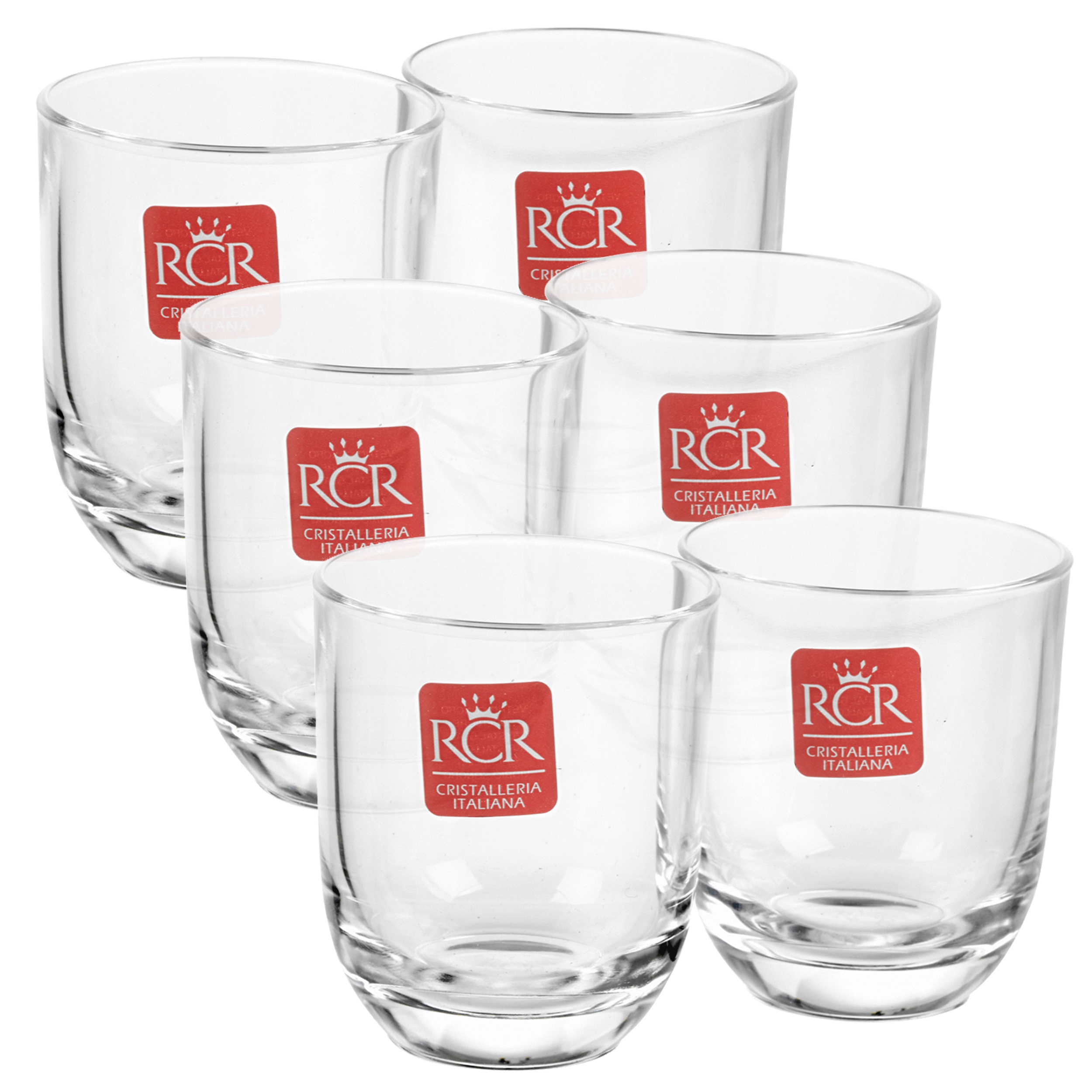 RCR Toscana Crystal Stemless Liqueur Shot Glasses 80ml Cups Italian