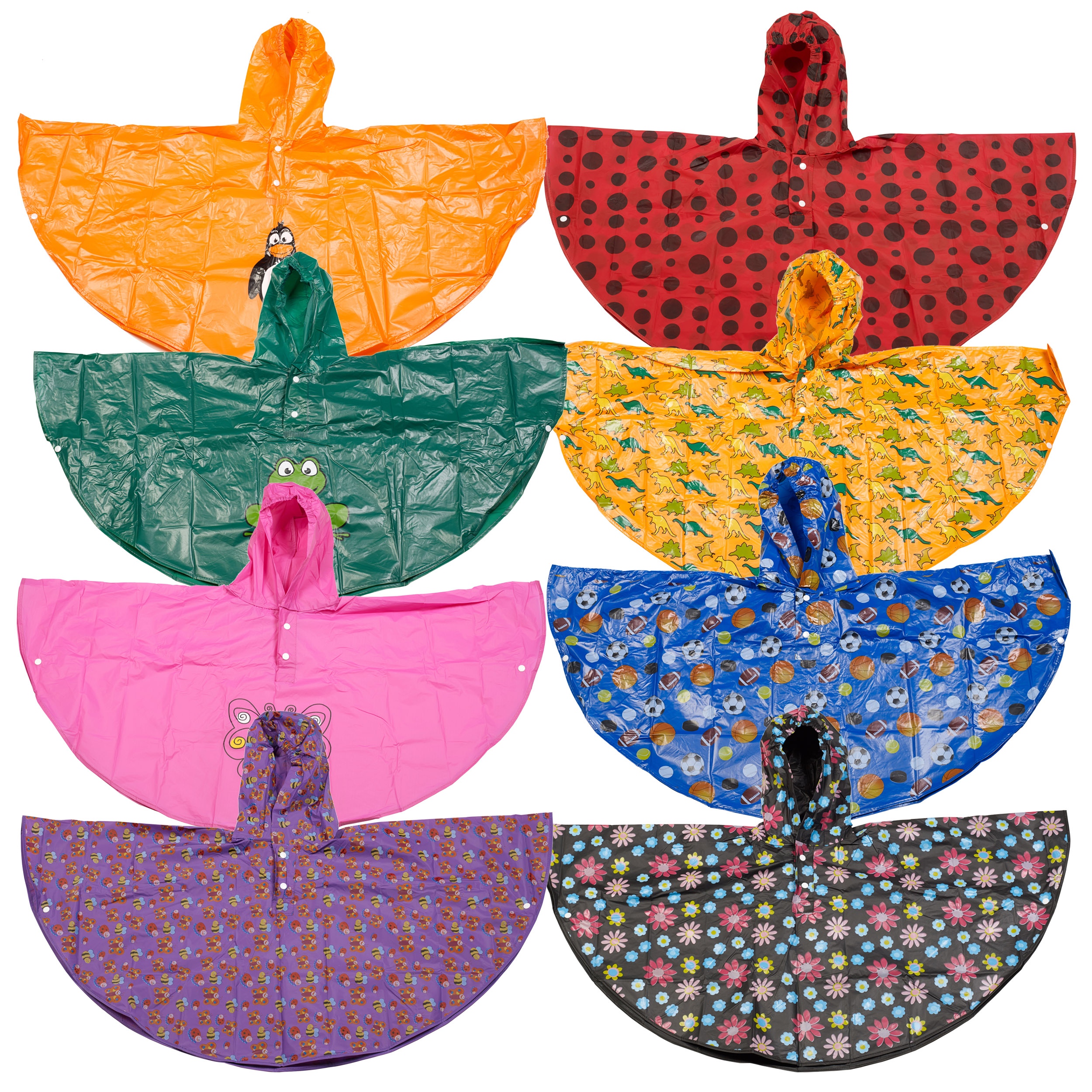 Kids EVA Rainproof Waterproof Poncho Roll Up Reusable Plastic Summer