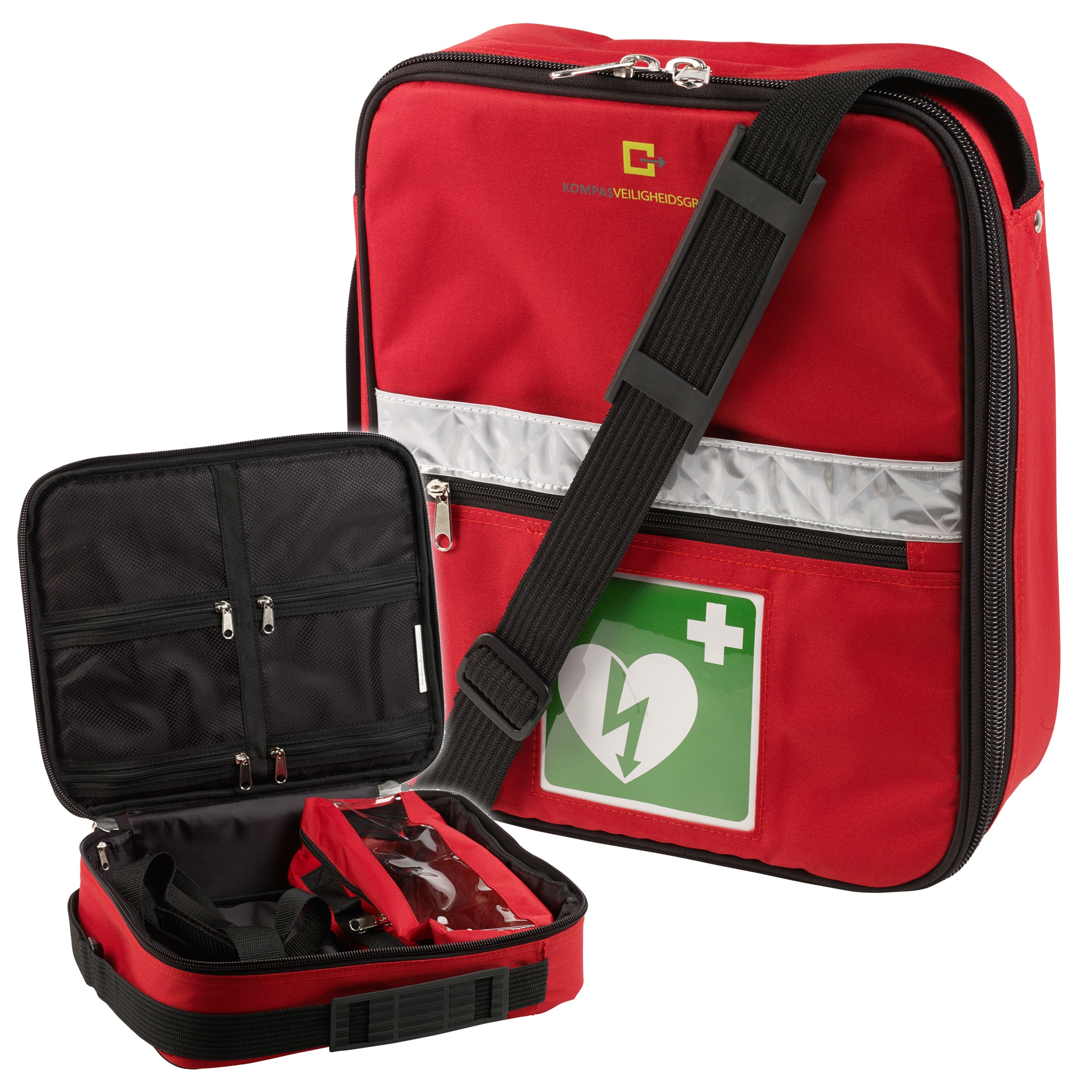 Empty First Responder Aid Kit Bag Defibrillator Case Emergency