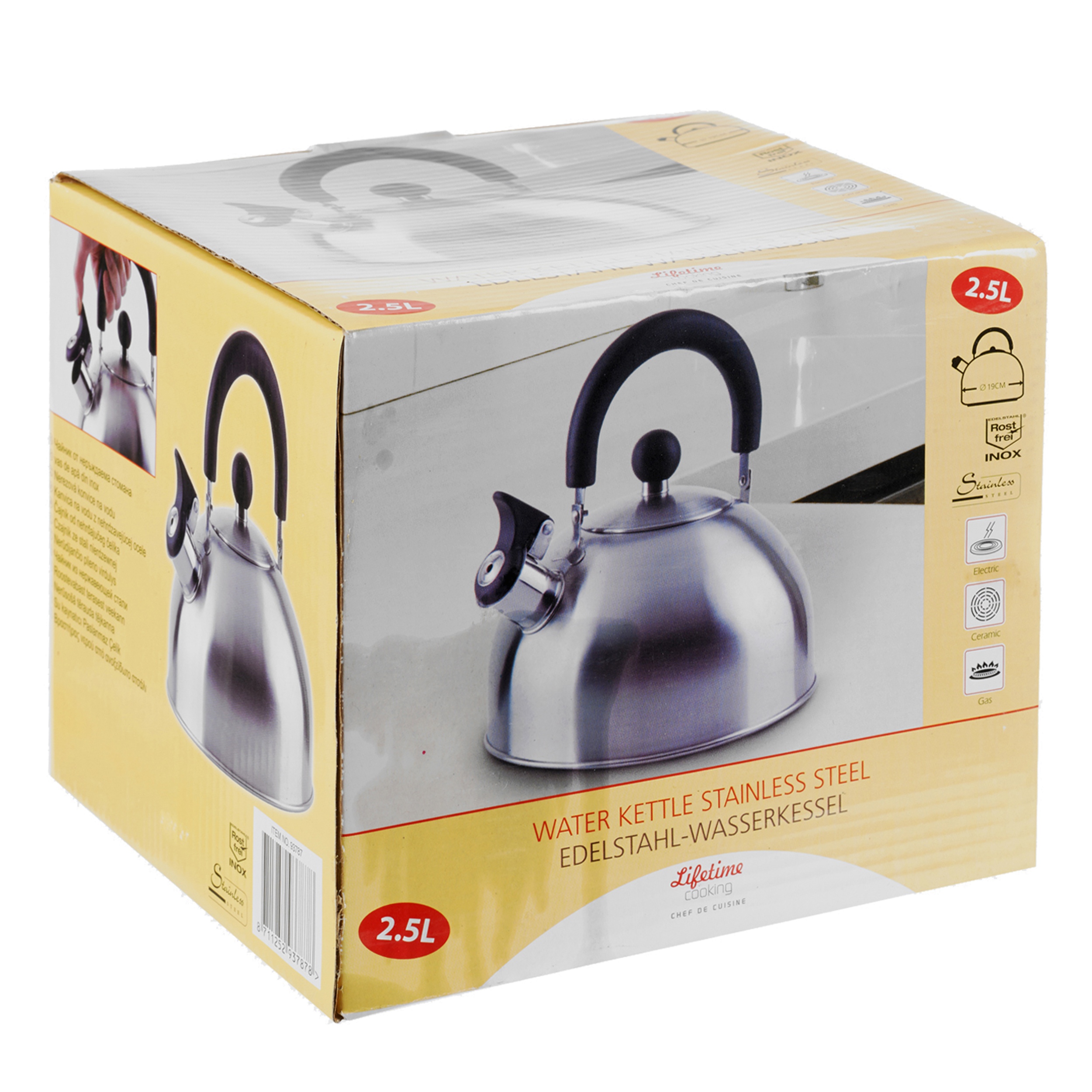 Retro Style Stainless Steel 2.5L Whistling Kettle Boiling Cooking