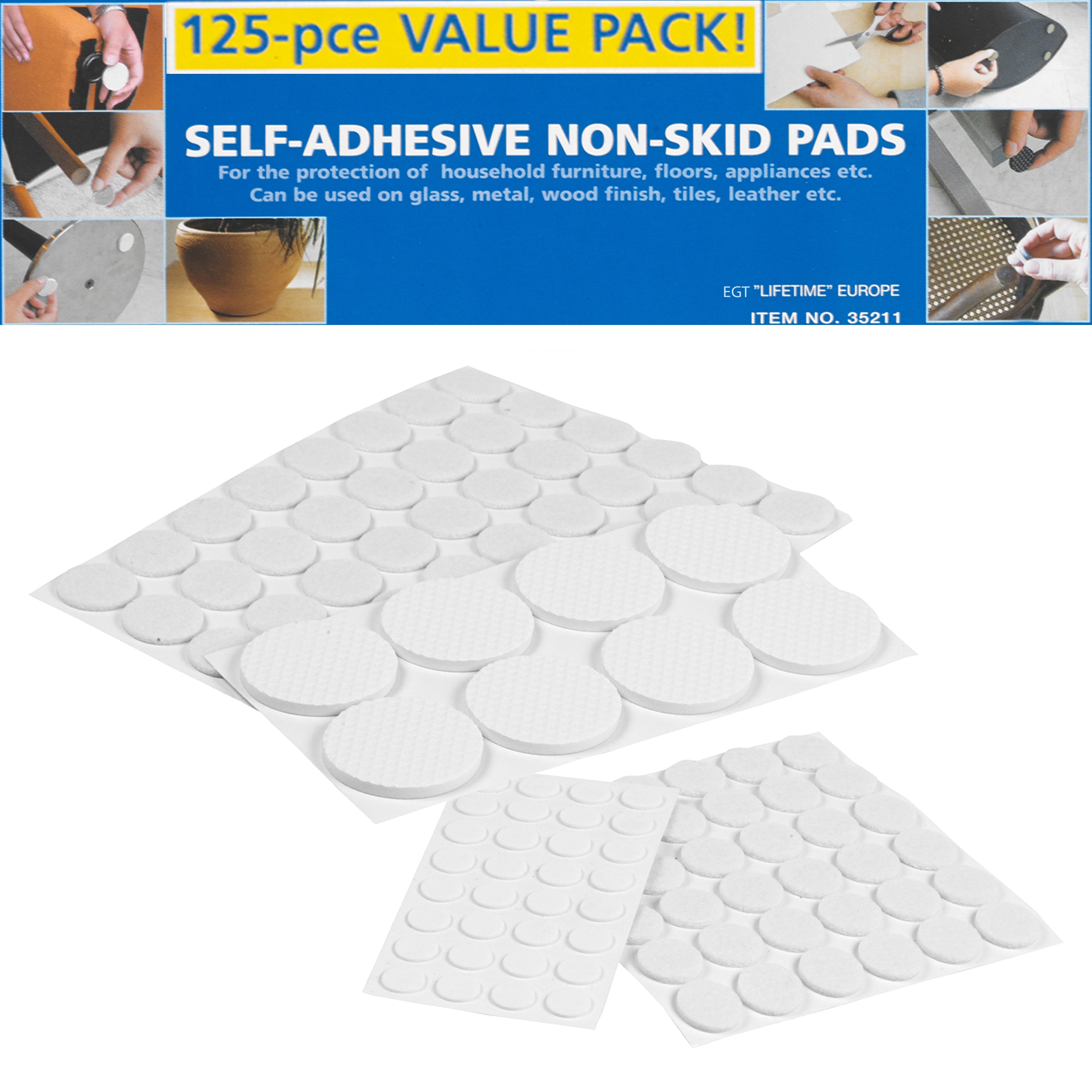 125pc Self Adhesive Non Skid Pads Furniture White Floor Laminate