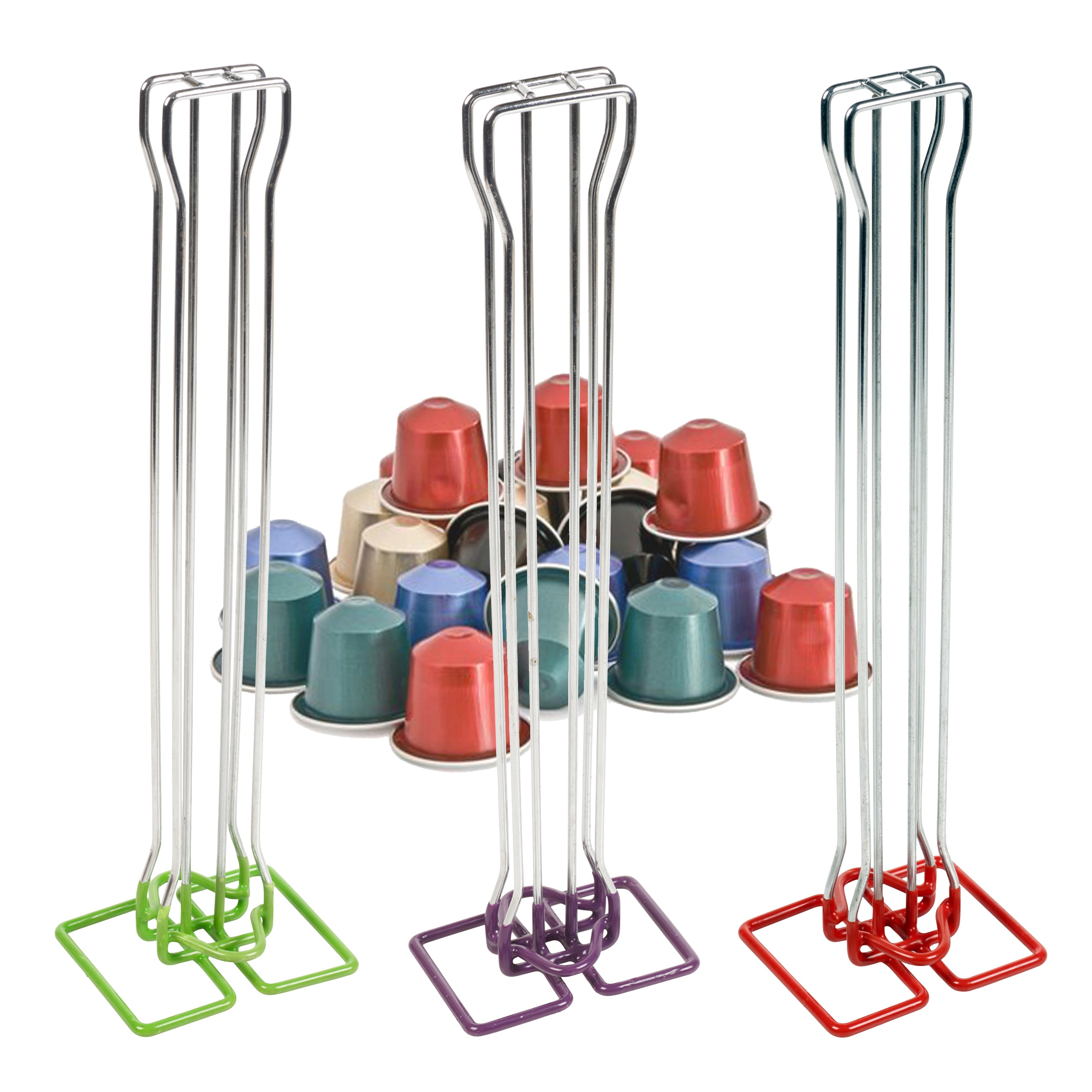 20 Chrome Capsule Coffee Pod Holder Tower Stand Rack Nespresso Nescafe