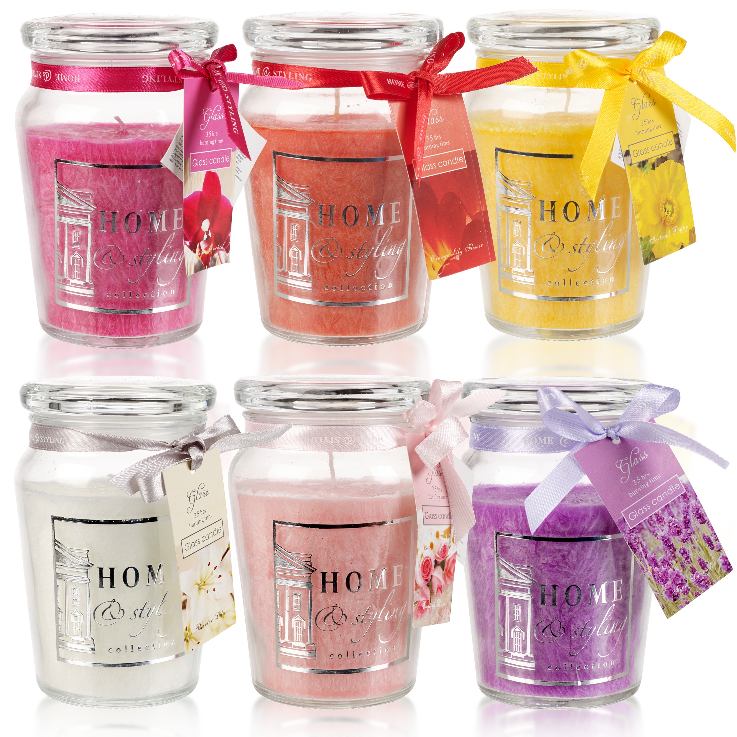 35 Hr Hour Scented Candle In Airtight Glass Jar With Lid Fragrances