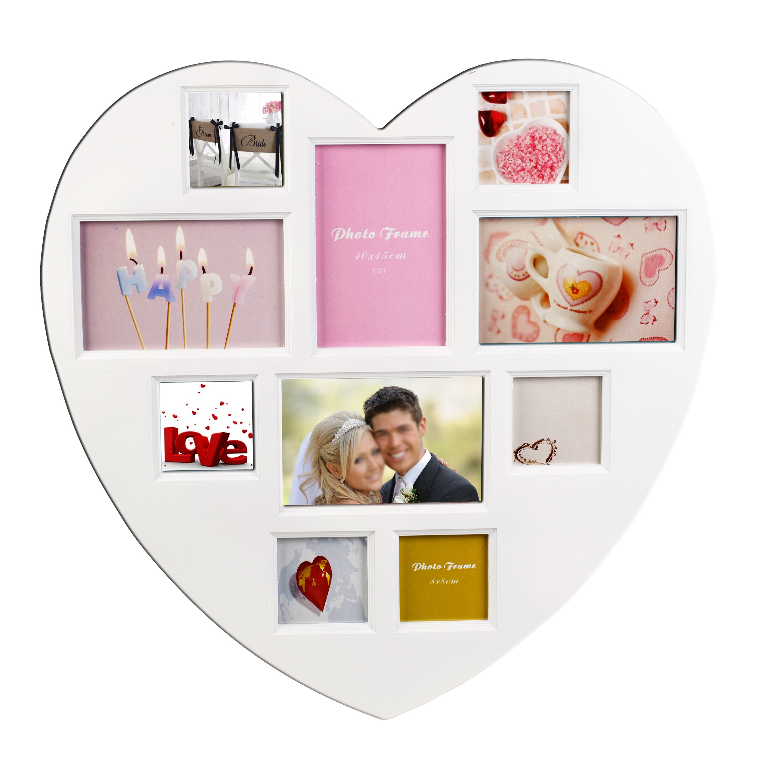Heart Shape Multi Photo Picture Frame Wall Hanging Collage Aperture
