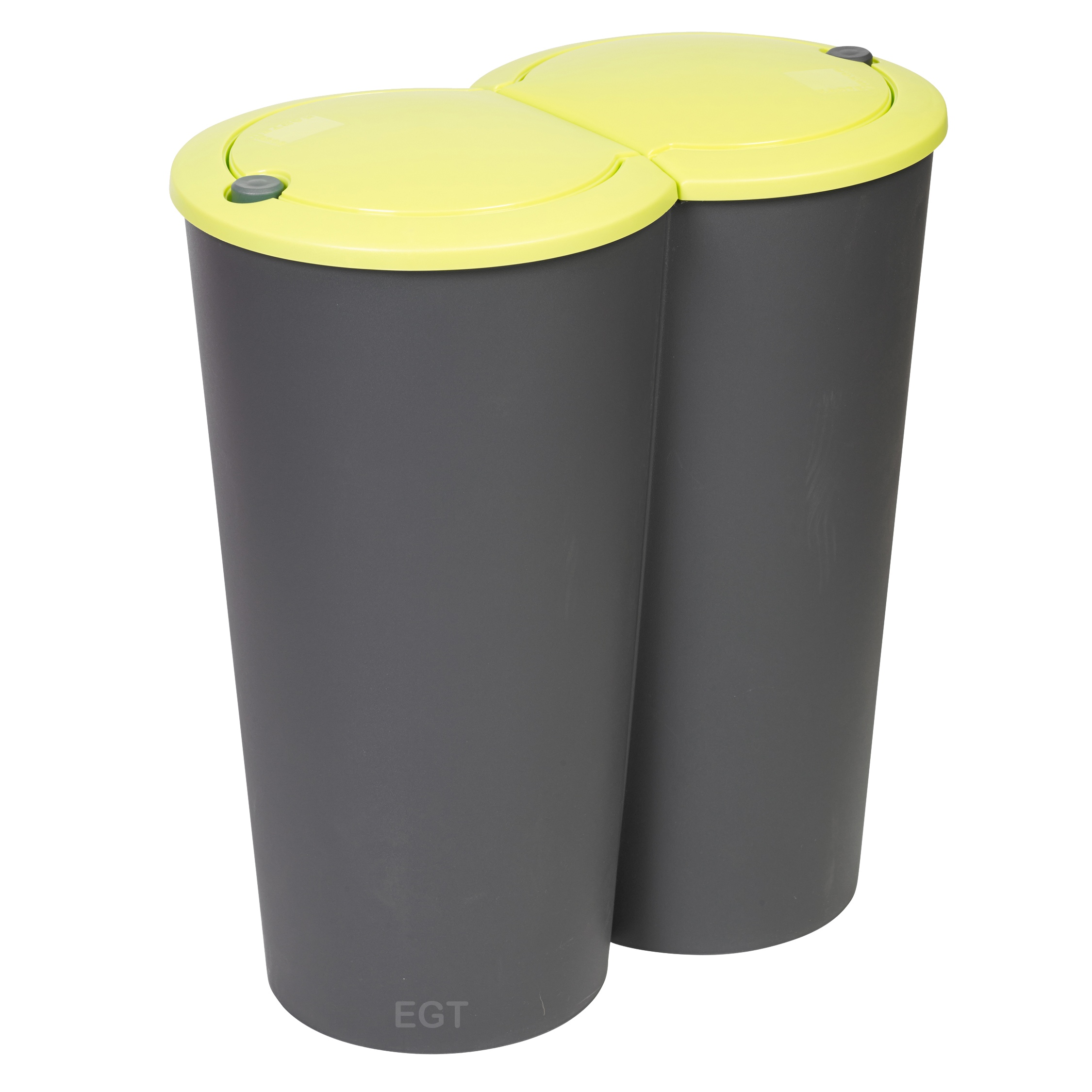 Circular Double Recycling Waste Bin Duo Rubbish Plastic Disposal 2 x 25