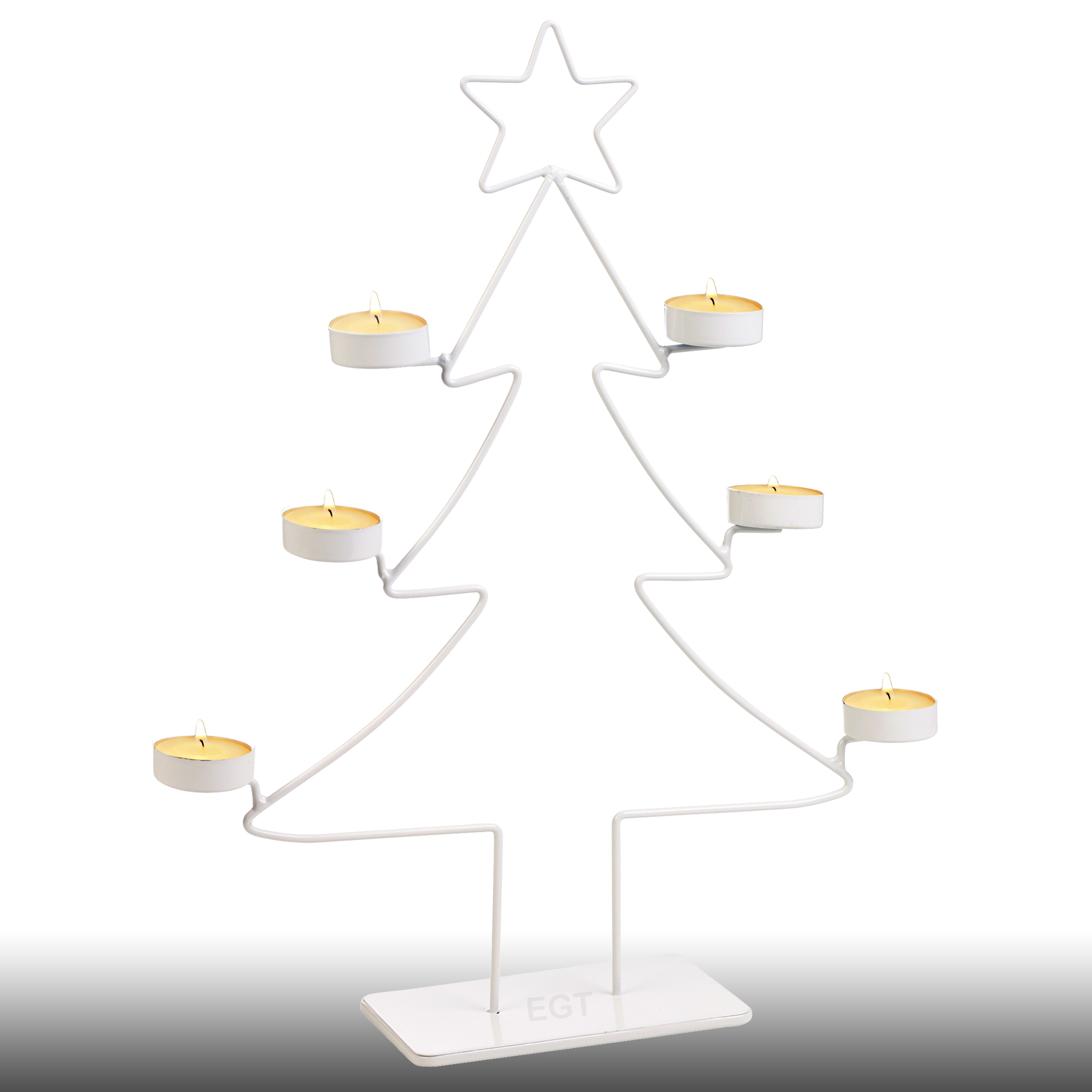 White Christmas Tree Votive 6 Tea Light Candle Holder Metal Wire Xmas Home Decor eBay