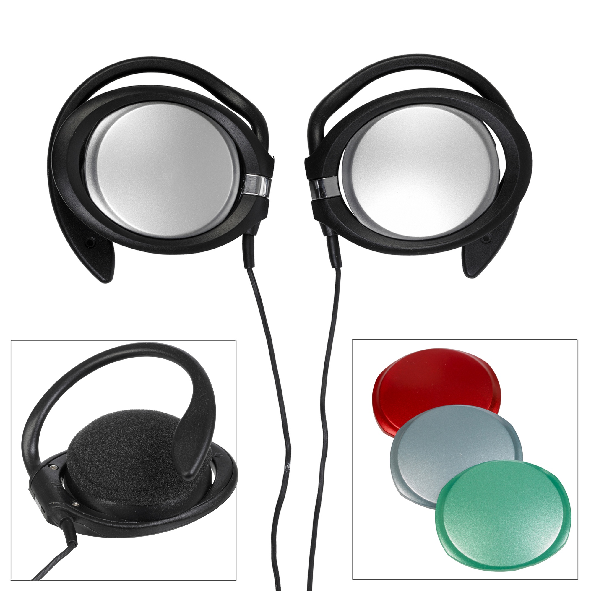 Over Ear Clip Sports Headphones Customisable Colours IPod Mp3 Jogging ...