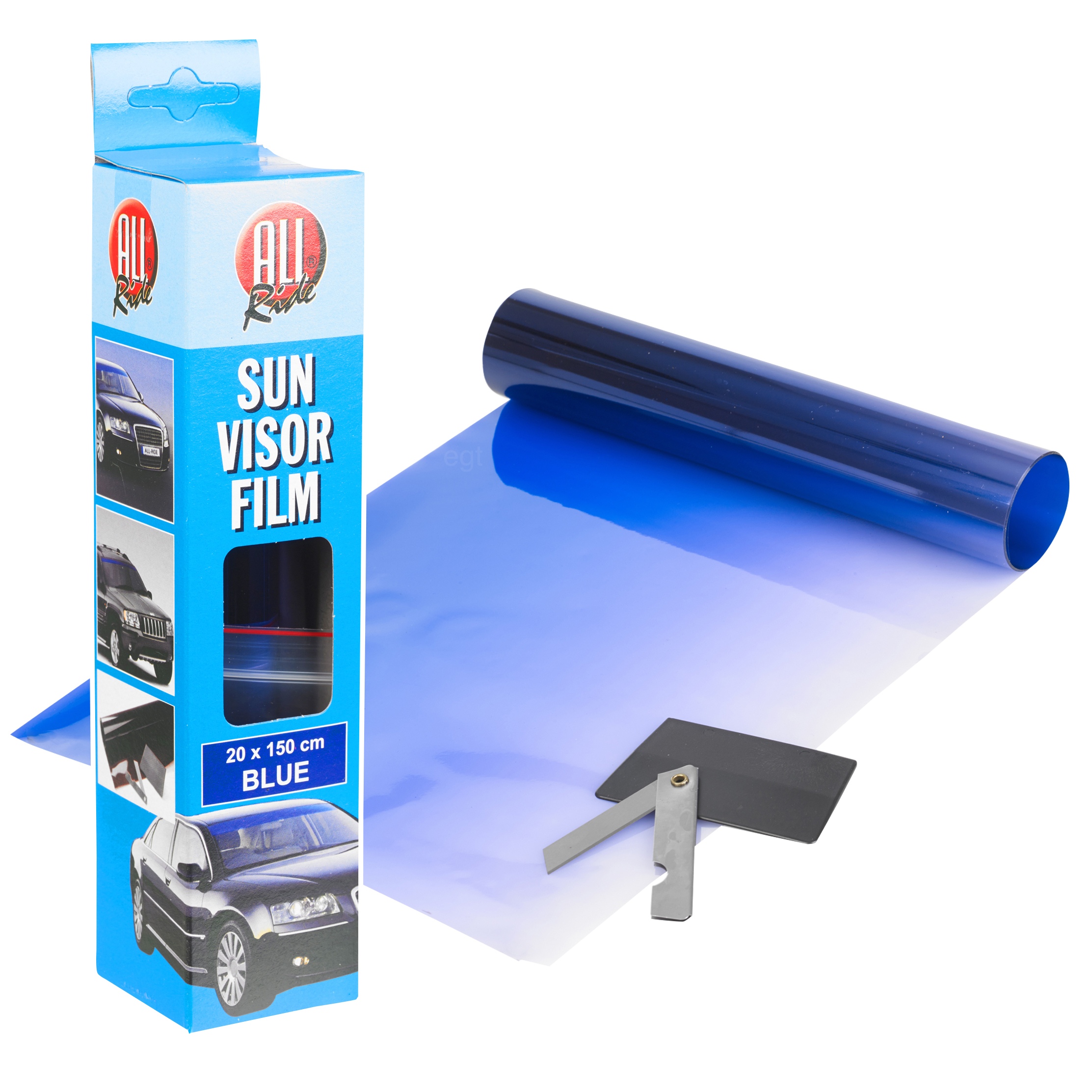 Car Sun Visor Film Blue Fade Tint Reduce Sun Glare Universal Fit 20 x