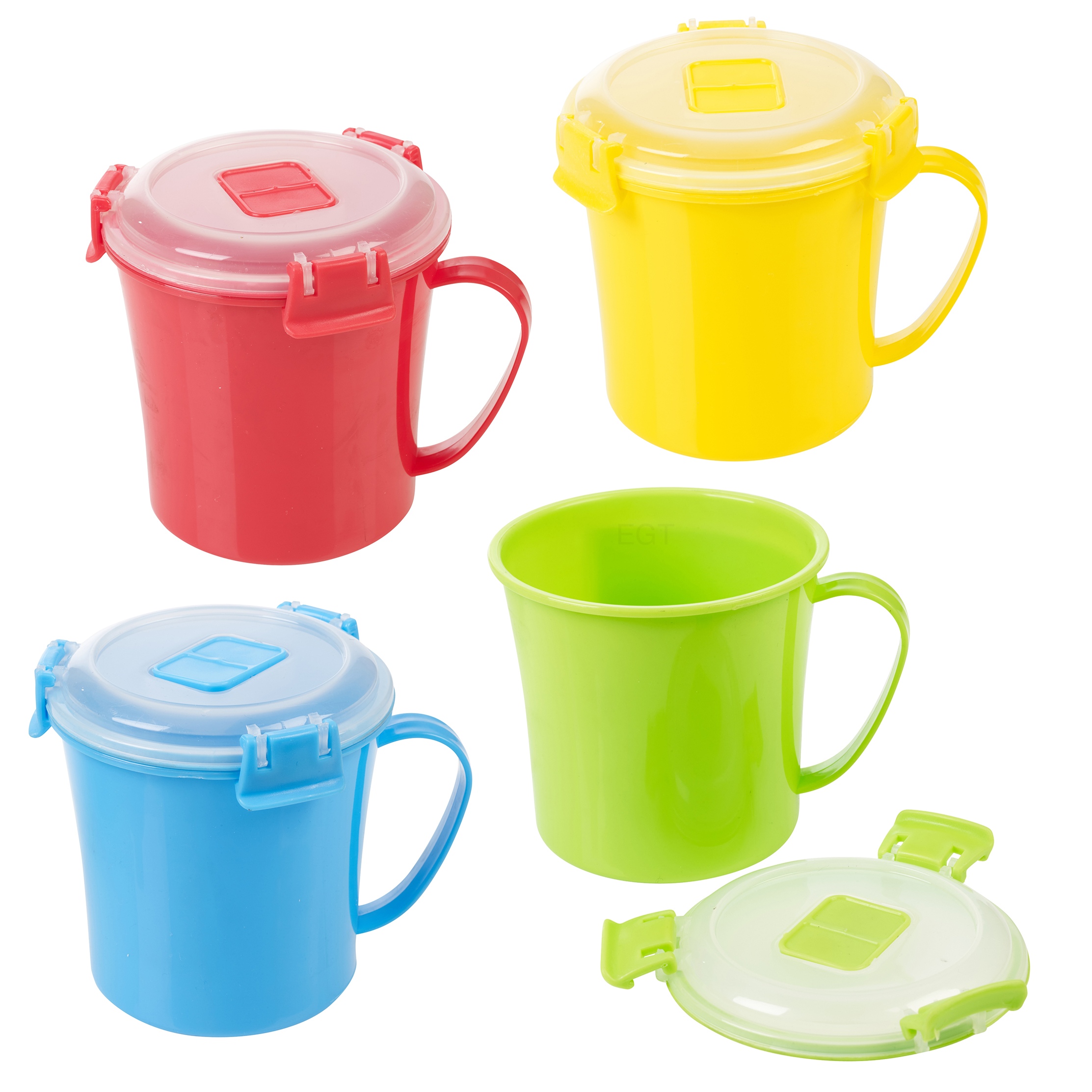 Microwave Soup Mug Vented Clip Seal Lid Freezer Dishwasher Safe Hot