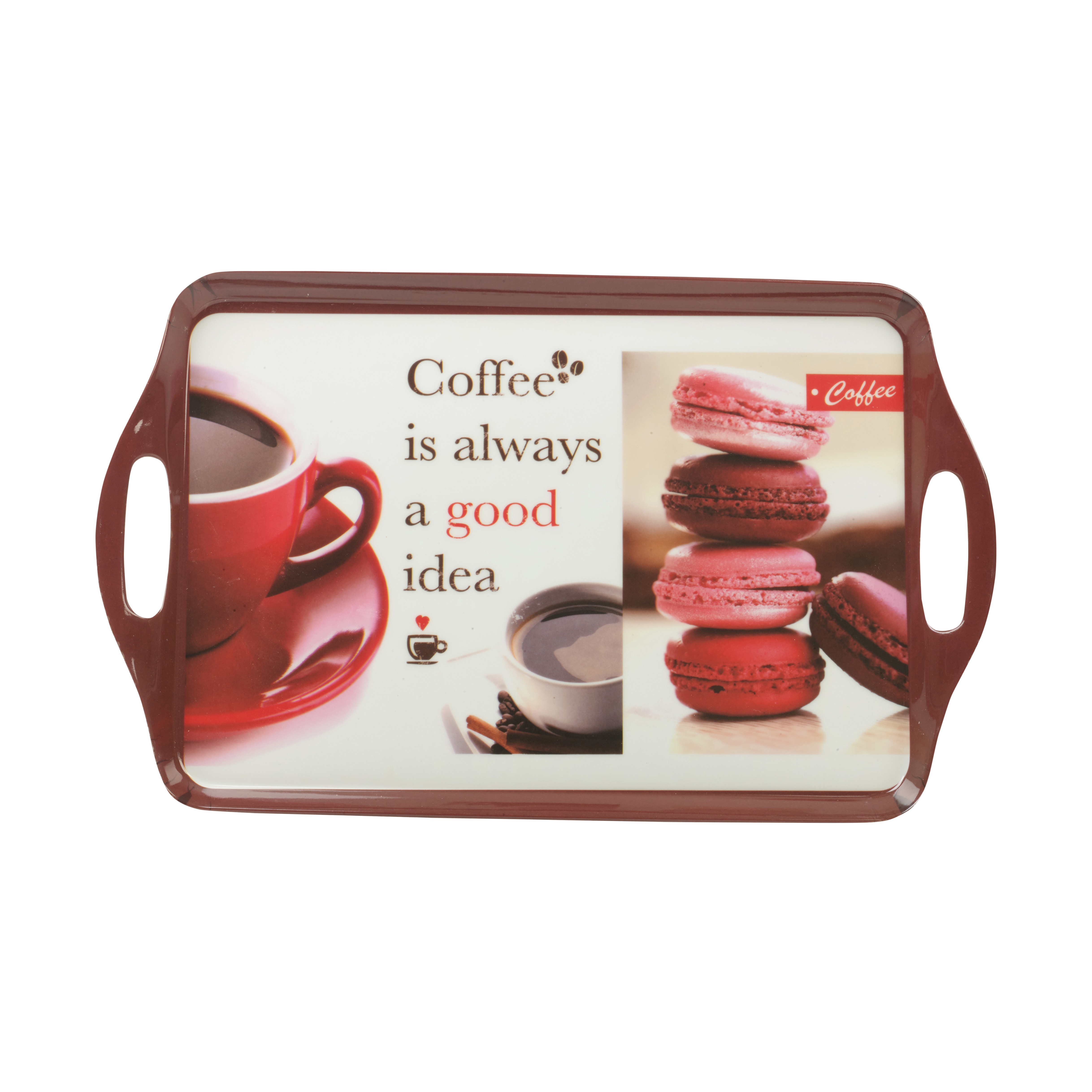 Coffee Style Melamine Serving Tea Sandwich Biscuit Snack Tray Trays