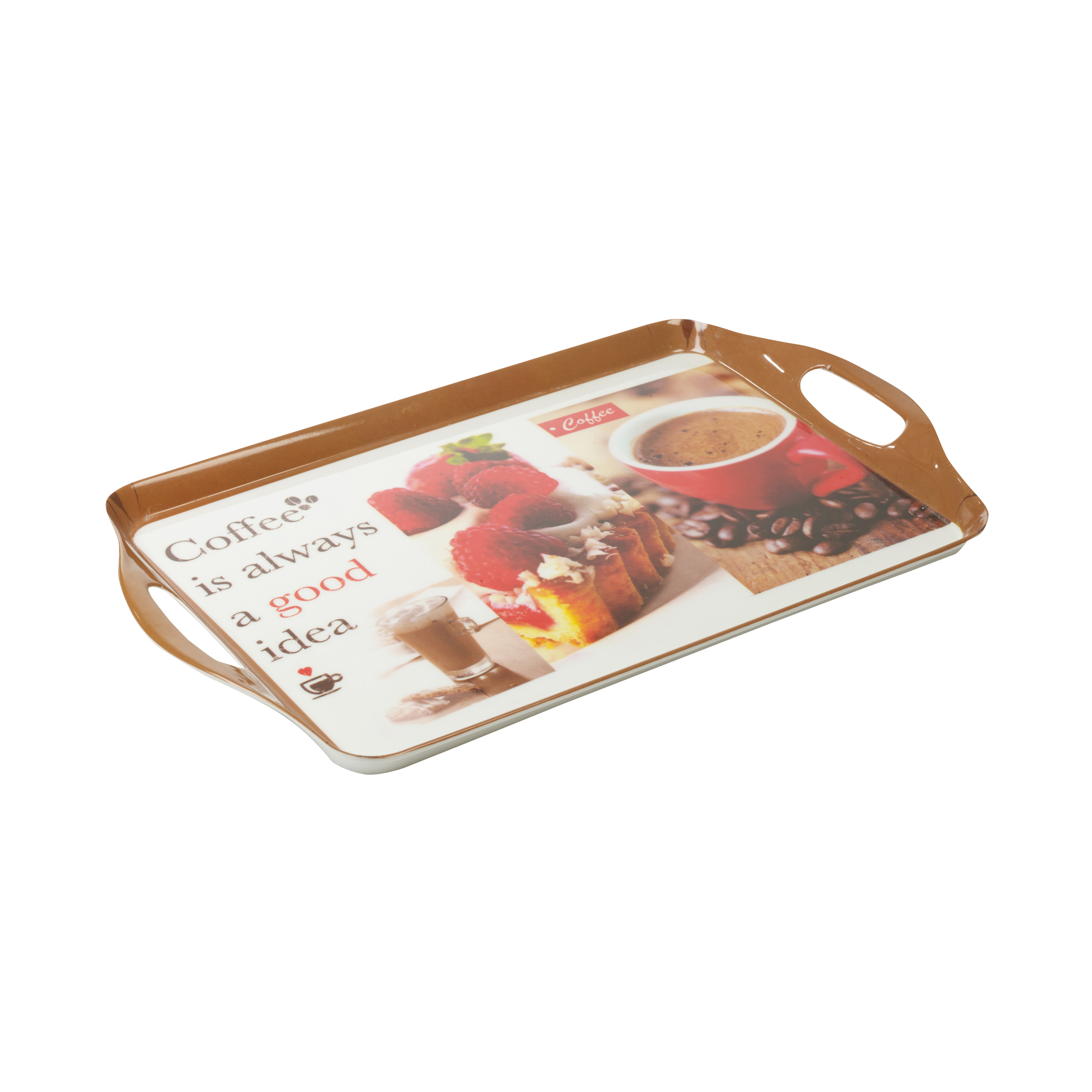Coffee Style Melamine Serving Tea Sandwich Biscuit Snack Tray Trays