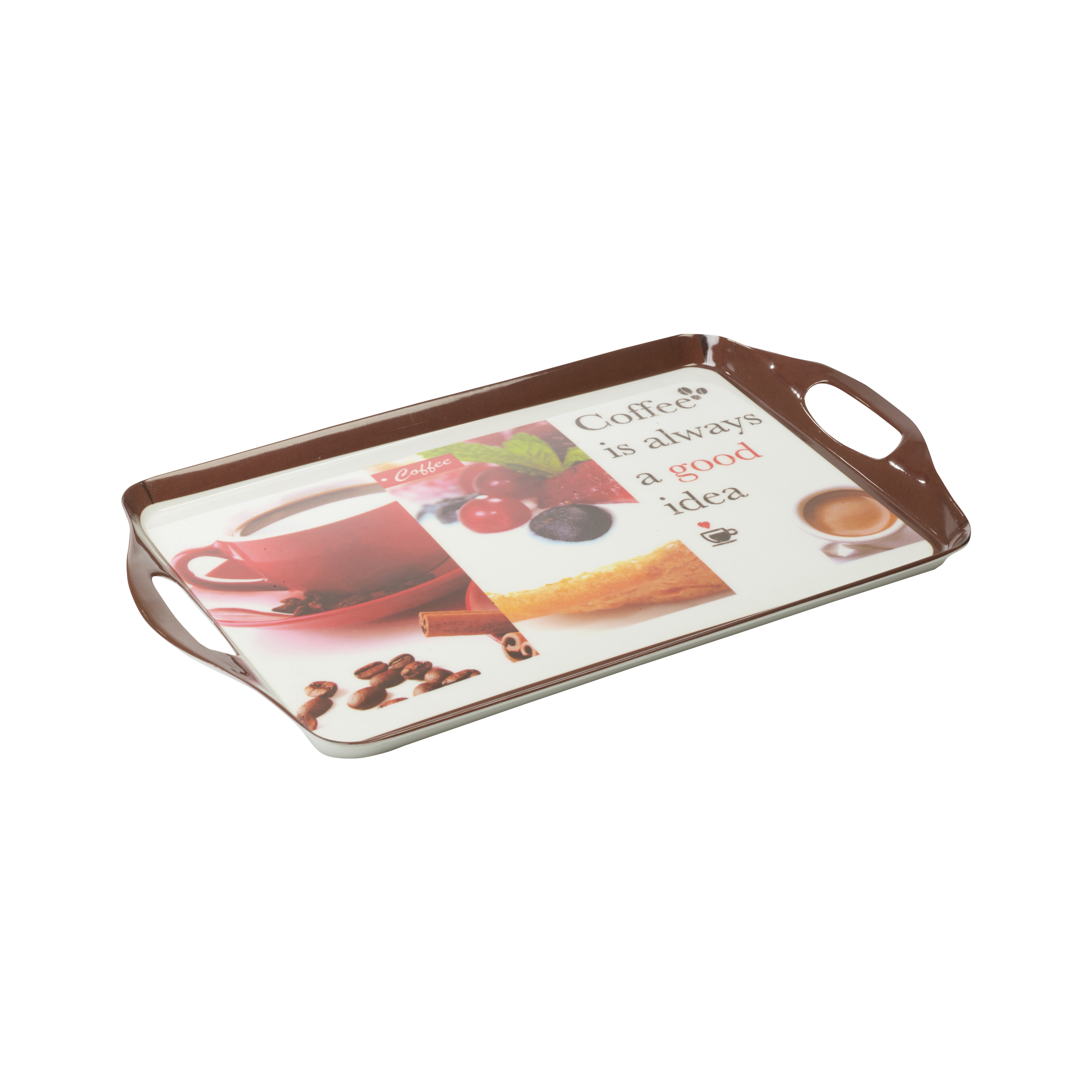 Coffee Style Melamine Serving Tea Sandwich Biscuit Snack Tray Trays
