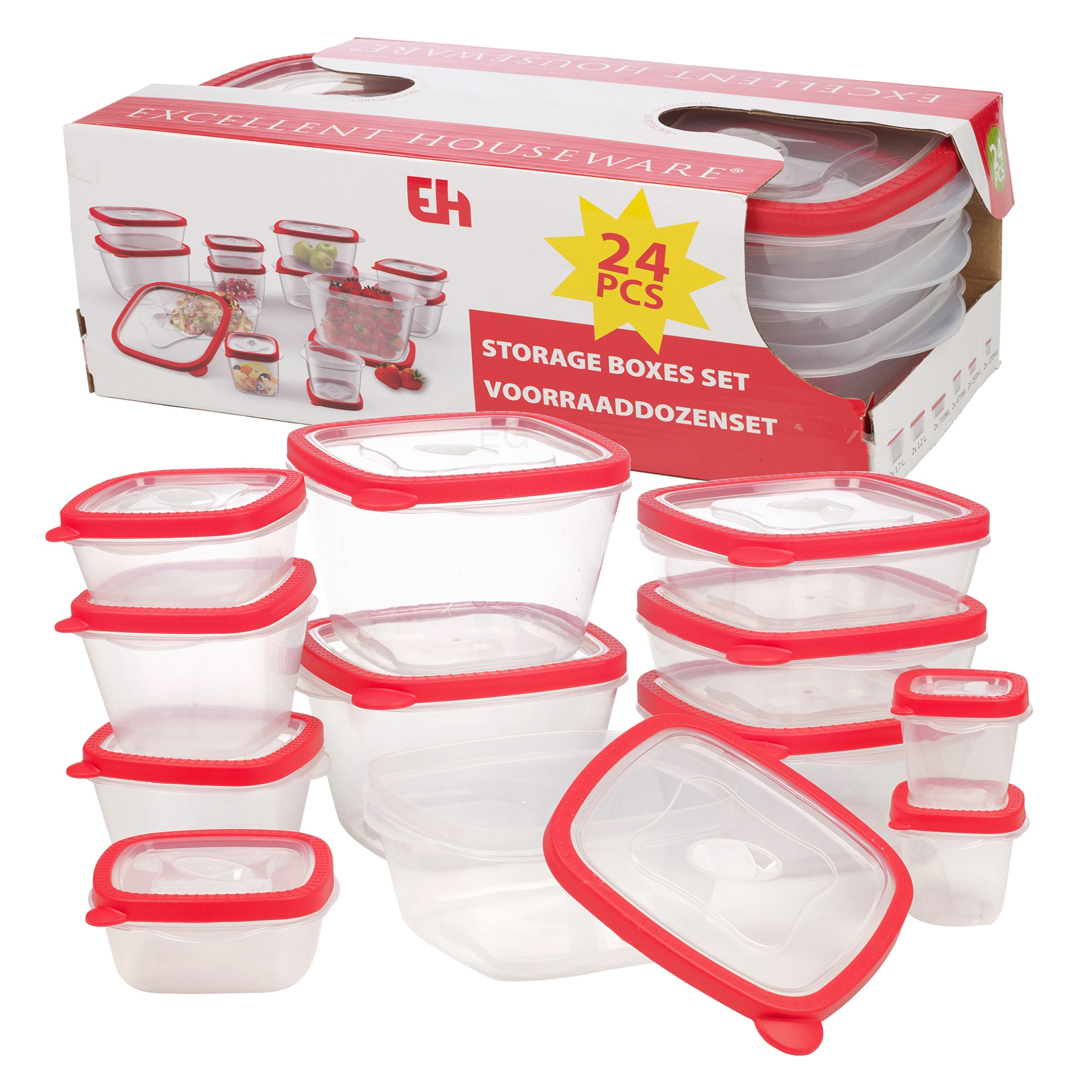 12 BPA Free Plastic Food Storage Box Containers & Lids Set Microwave