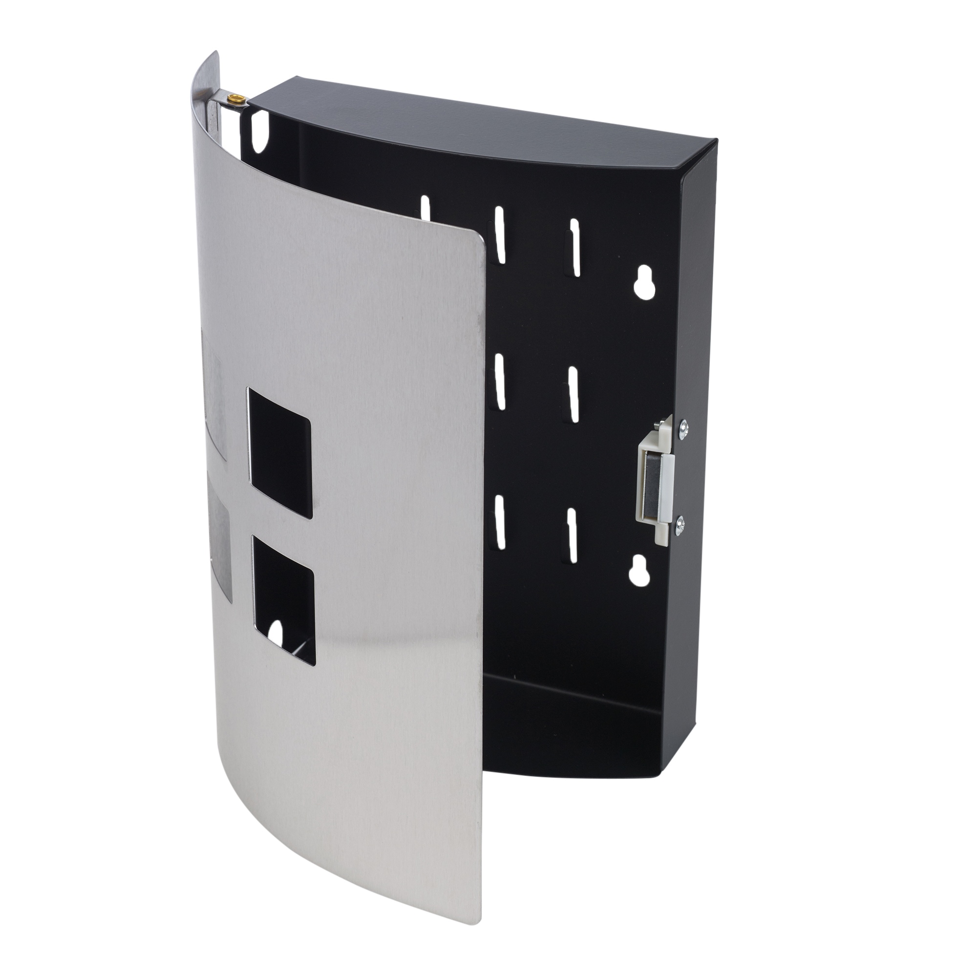 Brushed Stainless Steel Wall Mounted Key Box 9 Hooks Accessory Storage