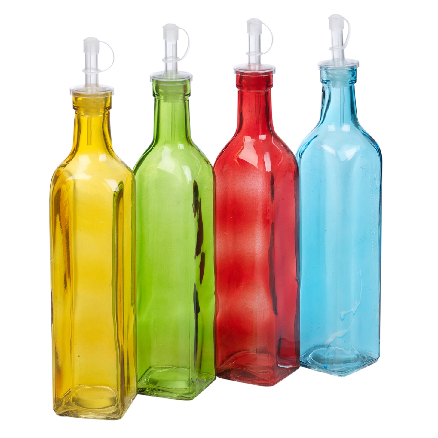 Oil Vinegar Coloured Glass Cruet Condiment Bottles Dressing Sauce