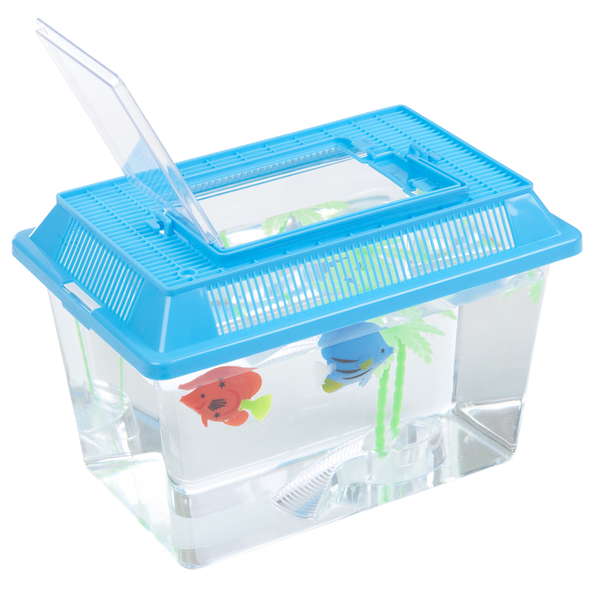 Plastic Starter Aquarium Fish Tank Reptile Insect Goldfish Cage Carry Handle Lid eBay