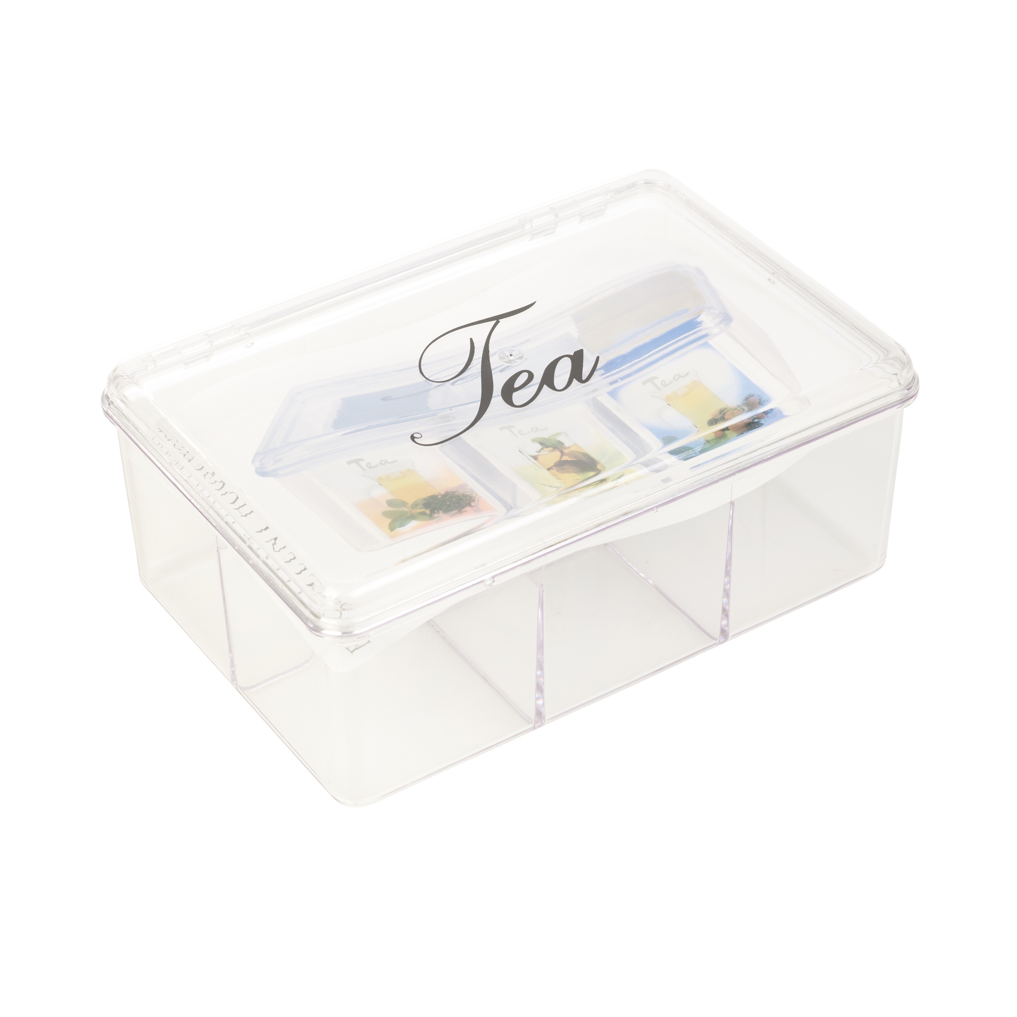 Acrylic Clear Tea Box 6 Sections With Lid Compartments Container Bag