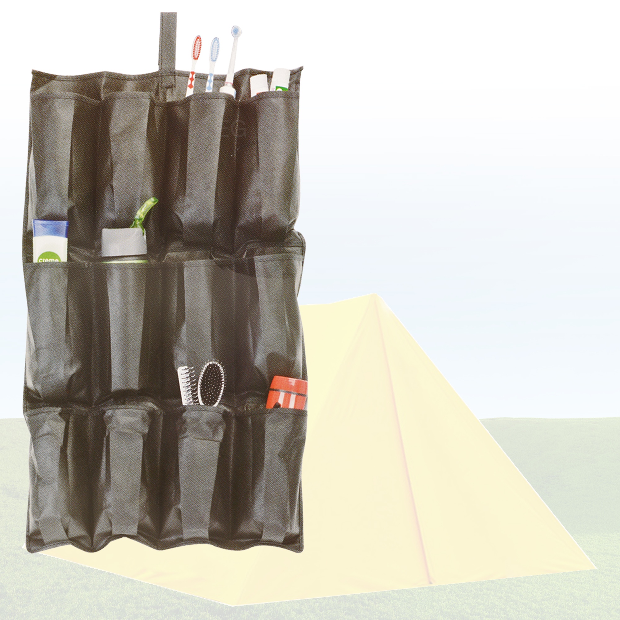 Redcliffs Hanging Tent Organiser Camping 12 Pocket Storage Travel Caravan Tidy eBay