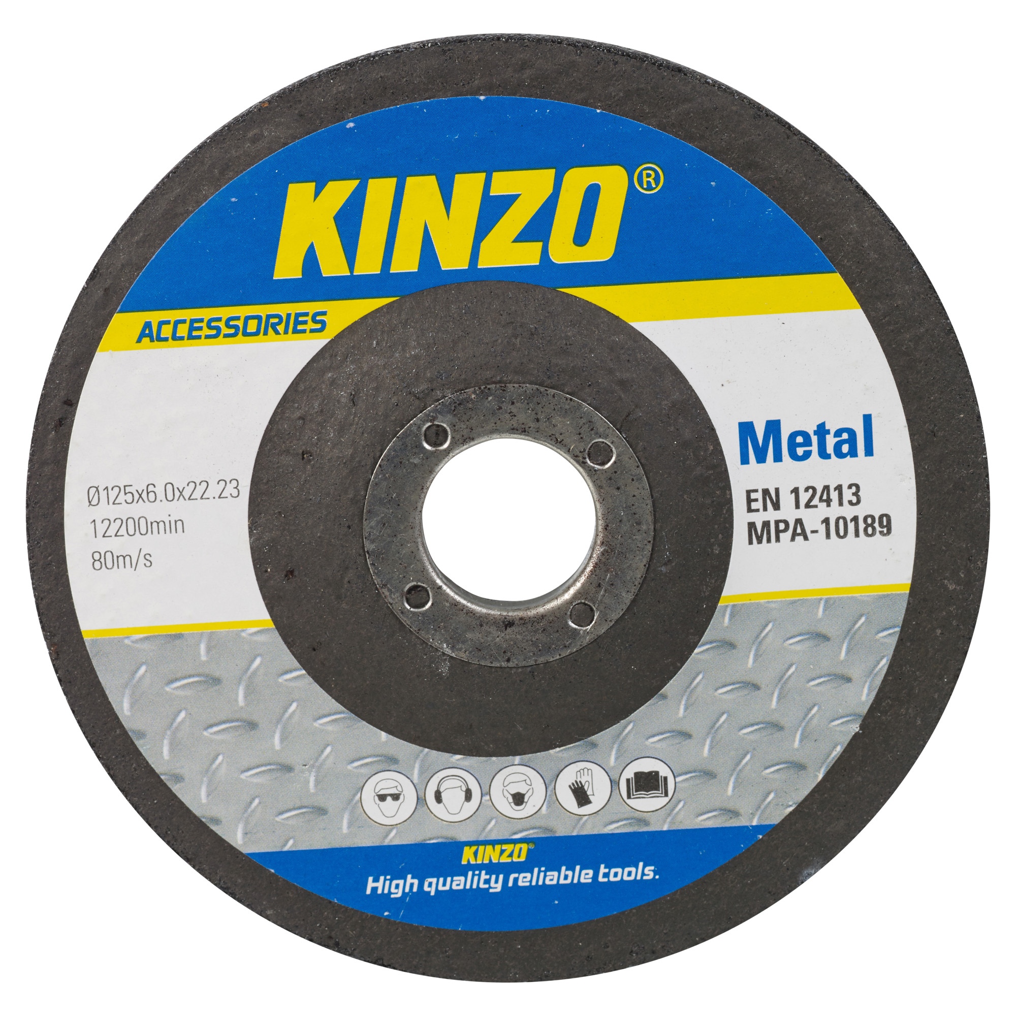 Kinzo Universal 3 Pack of Metal Grinder Discs 125mm Cutting Grinding