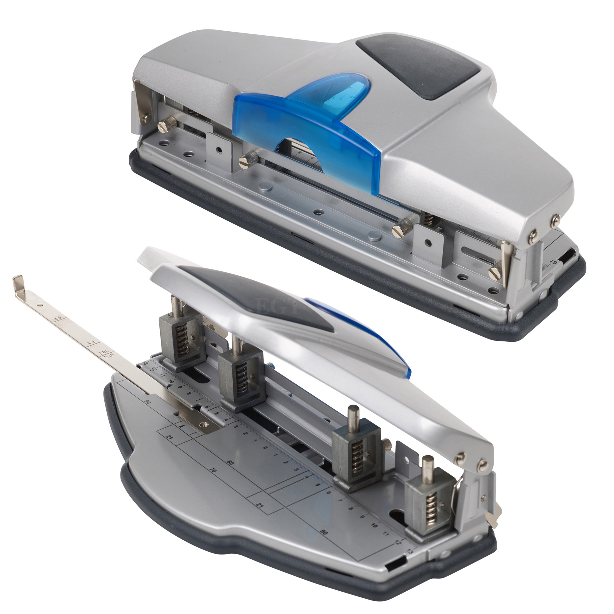 Niceday 4 Hole Paper Puncher Adjustable Metal Heavy Duty Grey 16 Sheets