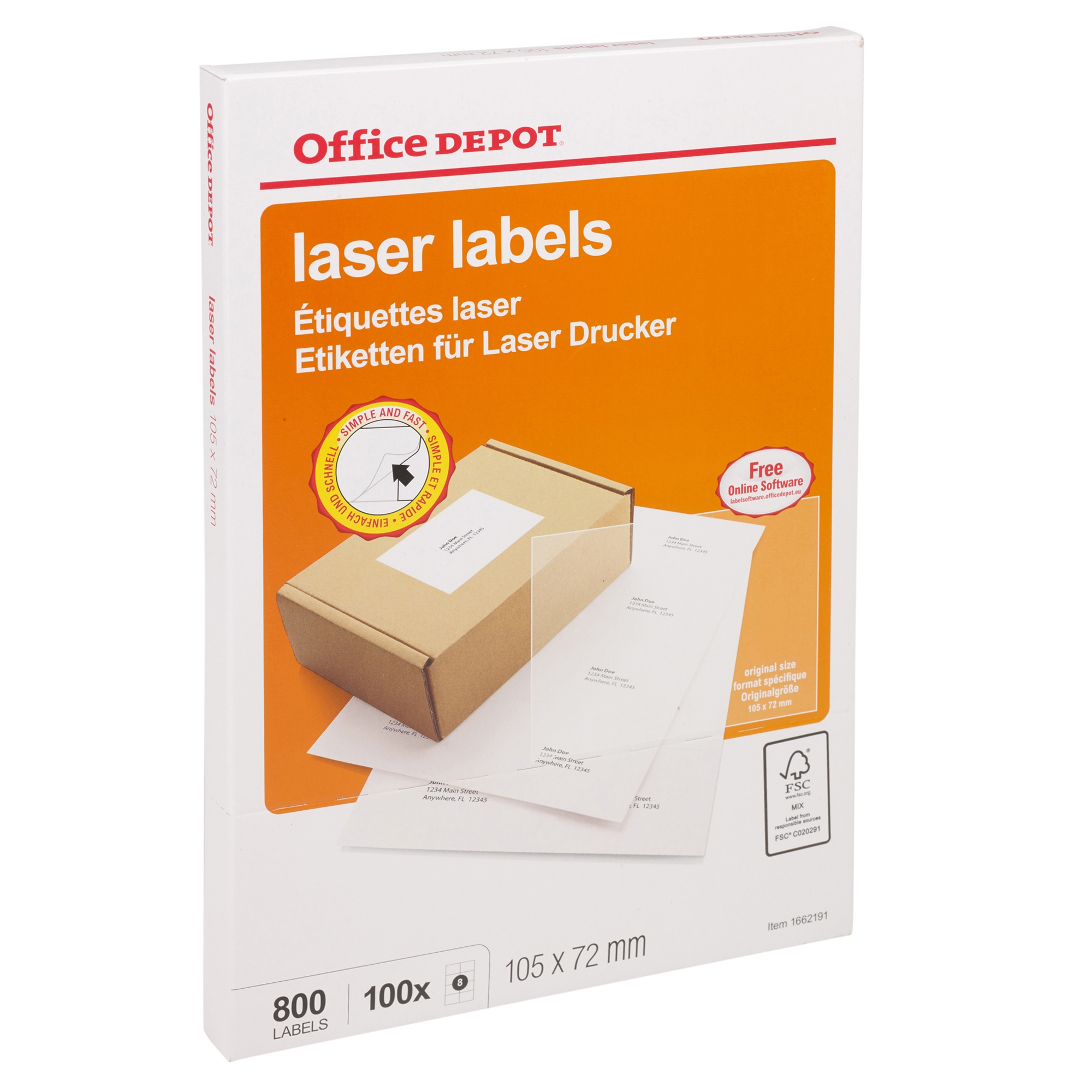 Office Depot Self Adhesive White Sticky Address Labels For Inkjet Laser 