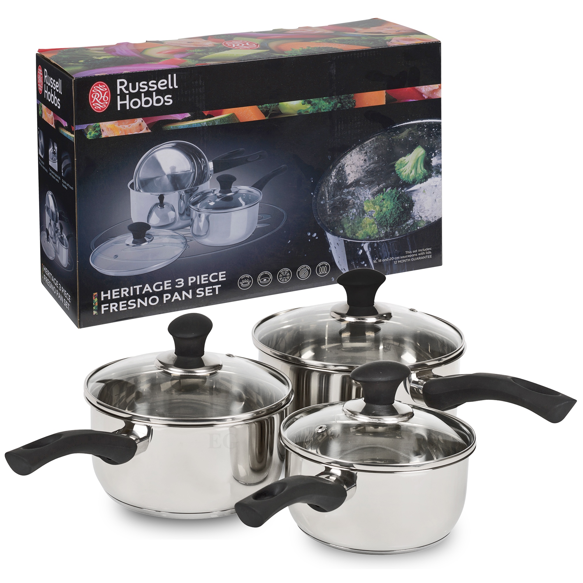 stainless steel pan set for induction hob