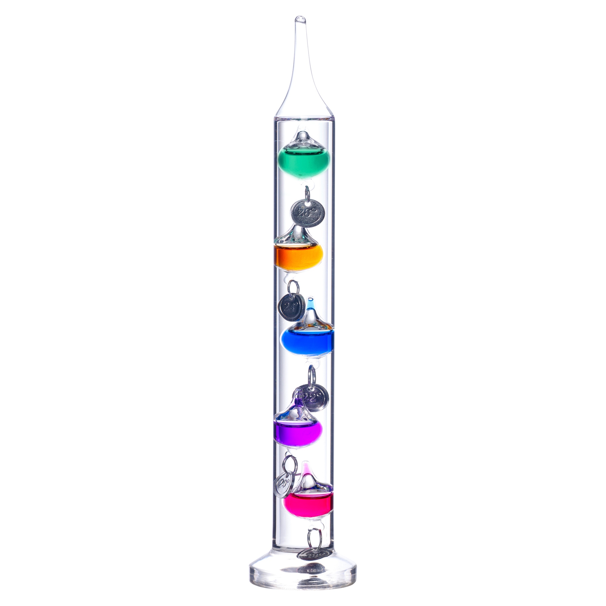 28cm Free Standing Galileo Thermometer Glass Temperature Gift Xmas