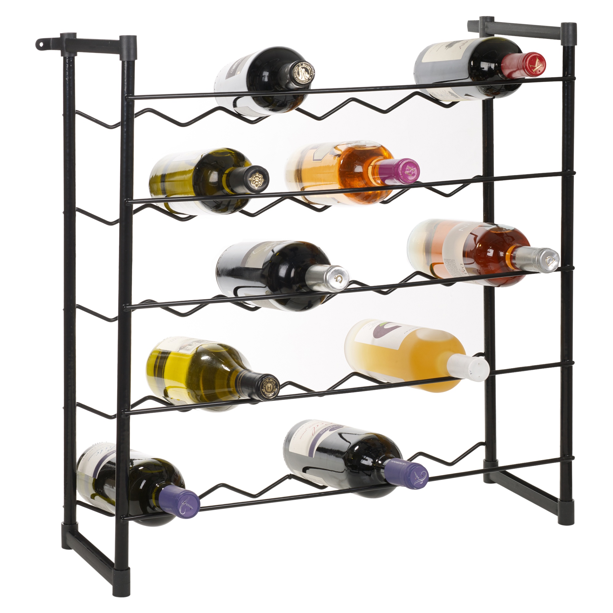 Stackable Wine Rack 30 or 60 Bottles Champagne Bar Accessory Metal Free