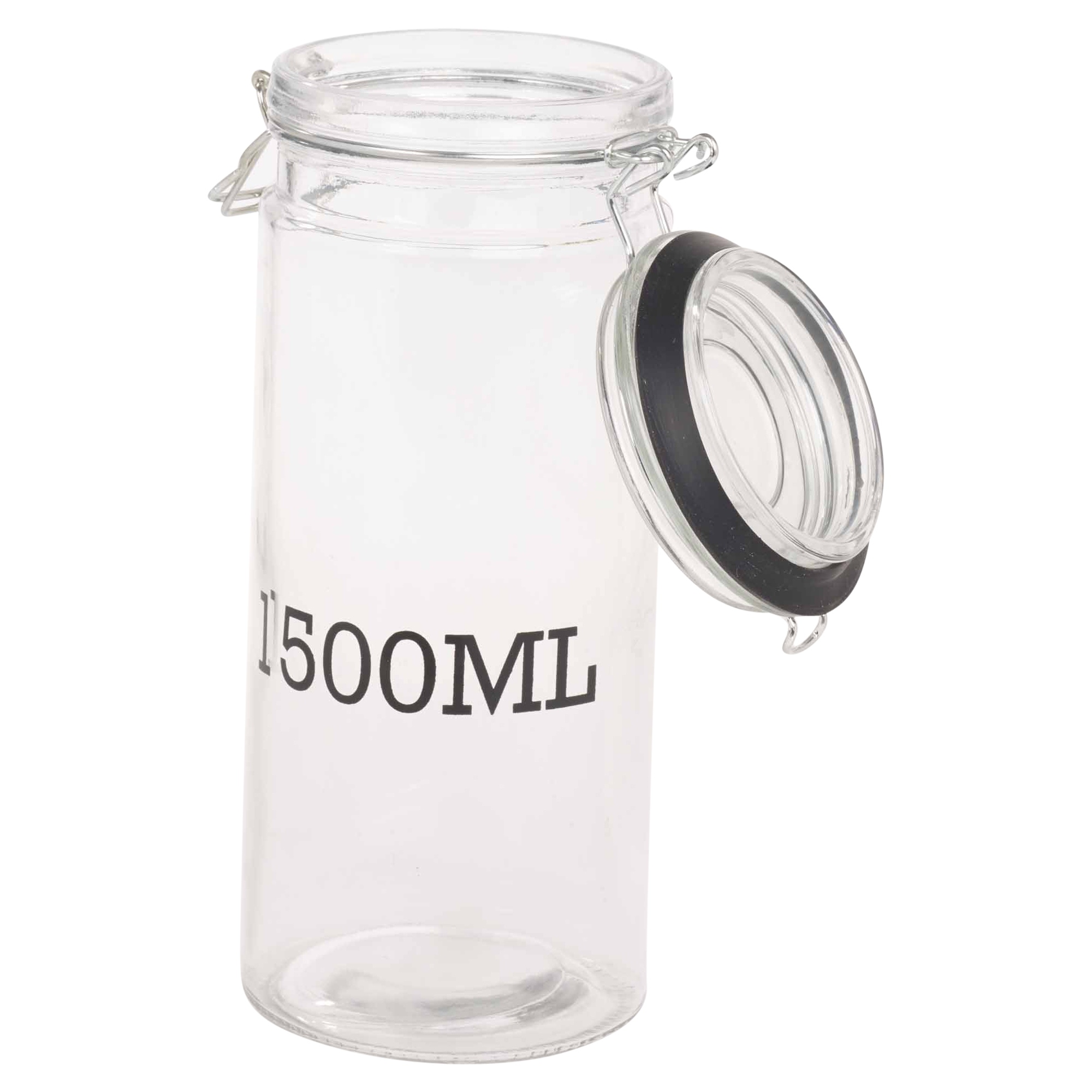 Large Glass Storage Jar With Air Tight Sealed Metal Clamp