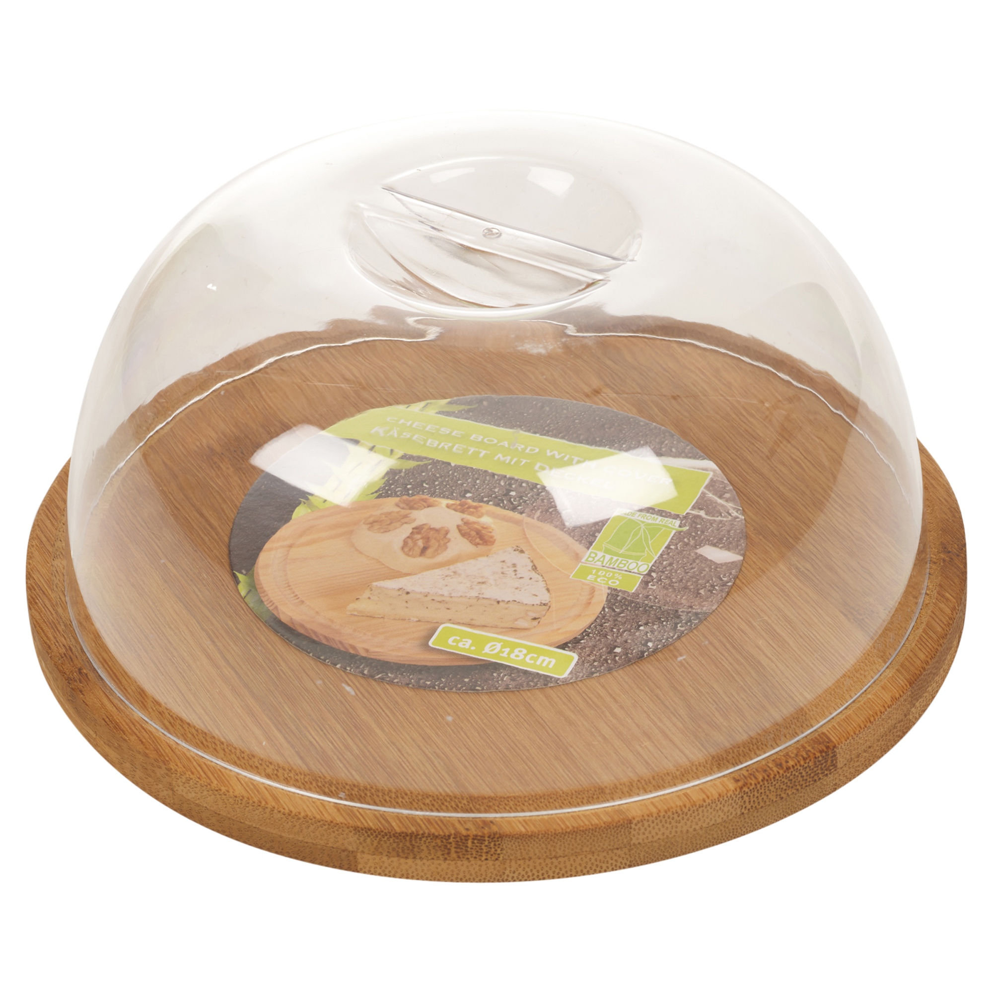 Bamboo Cheese Board & Acrylic Cover Serving Platter Tray Muffin Cake Storage eBay