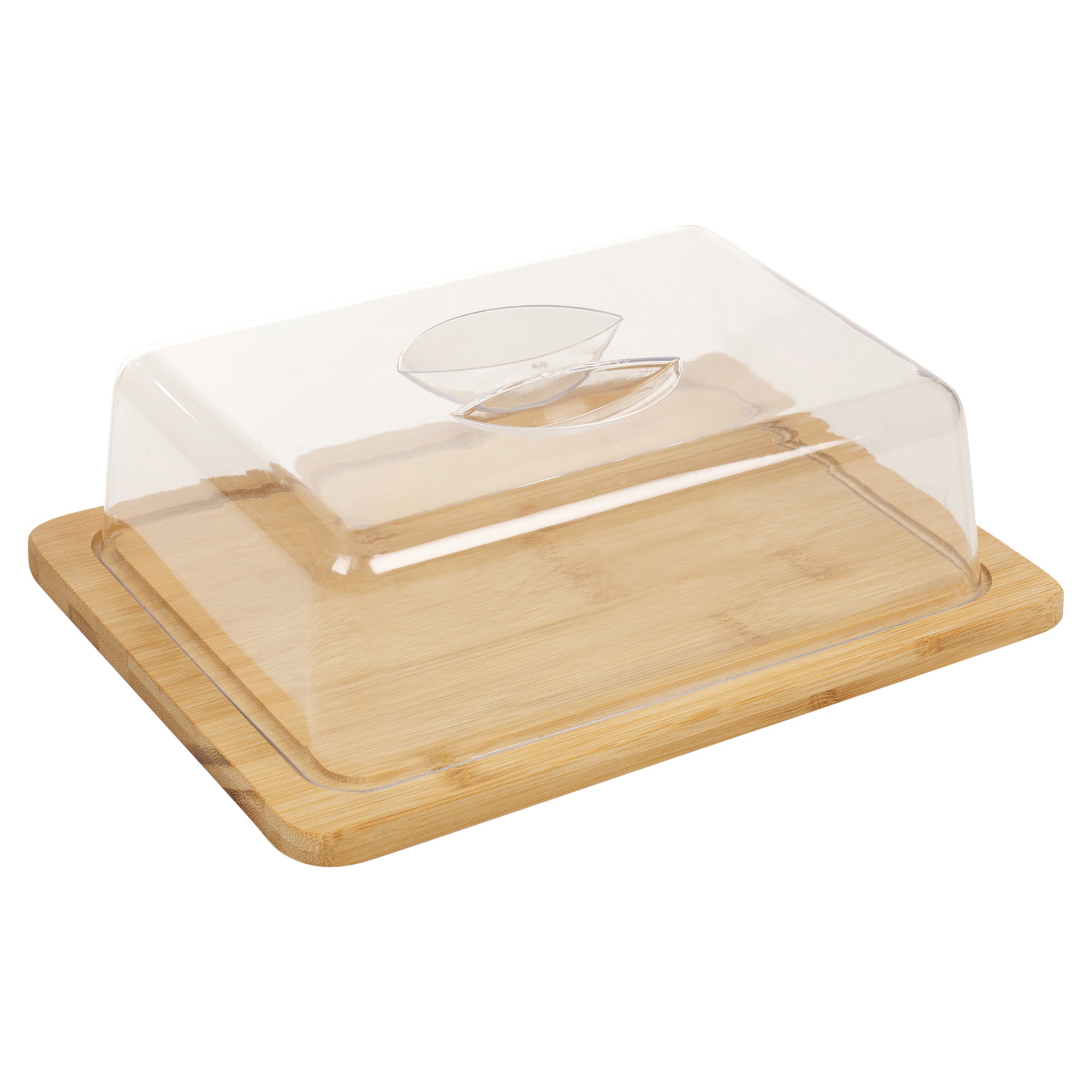 Bamboo Cheese Board & Acrylic Cover Serving Platter Tray Muffin Cake