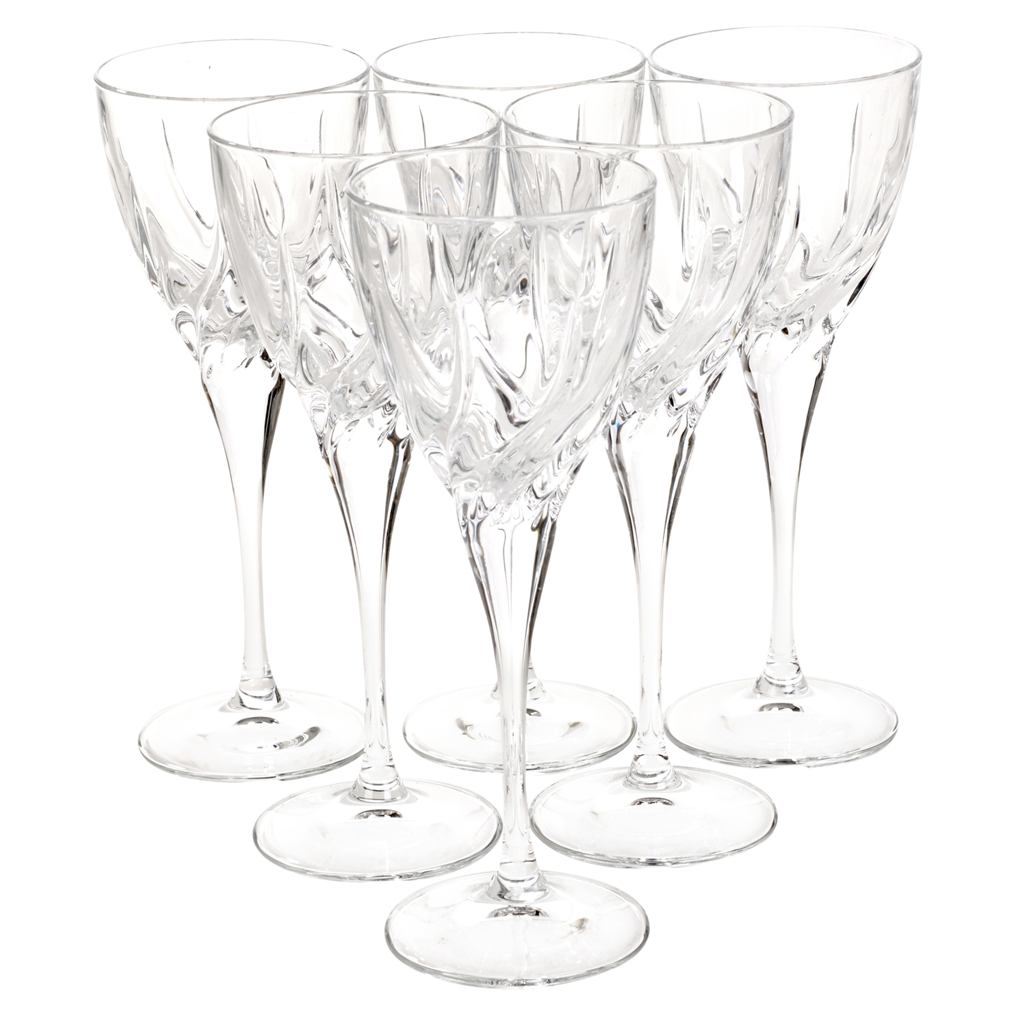6 x 185ml RCR Trix Cut Glass Crystal Wine Glasses Dinner Wedding Gift
