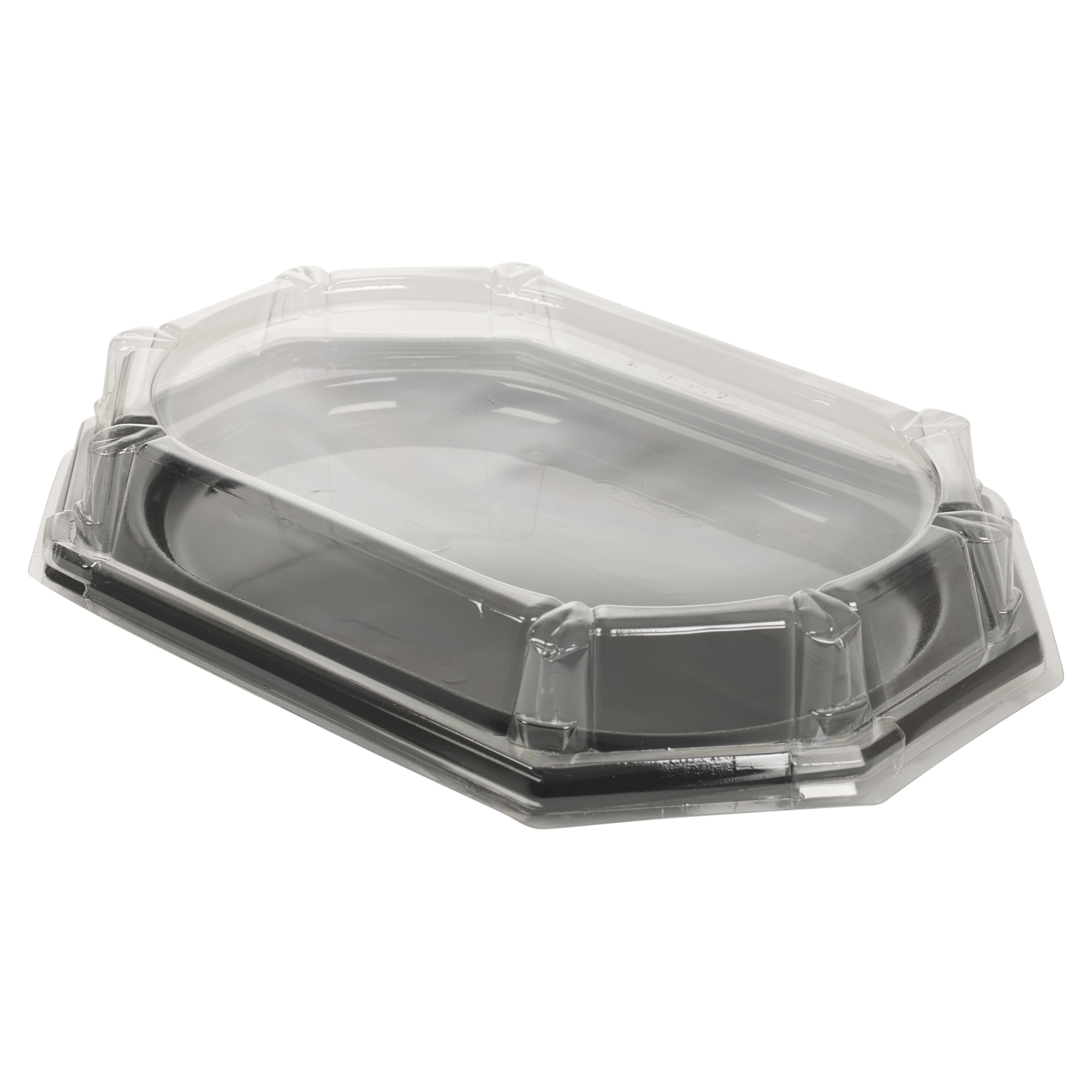 Black Tray Clear Lid Sandwich Food Platters Fruit Vegetable Catering