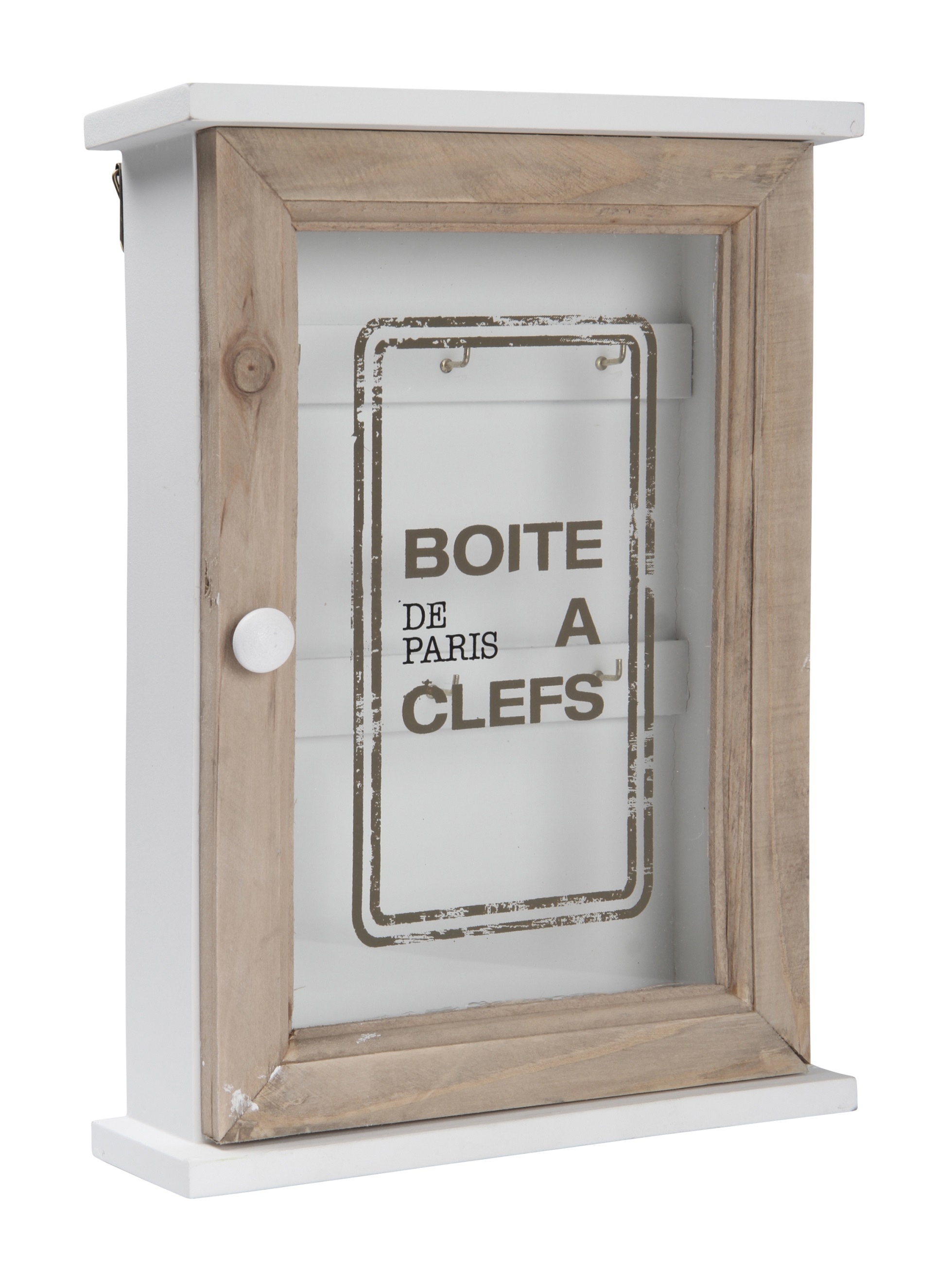 Wooden Key Glass Door Storage Box Accessory Hooks Wall Mounted