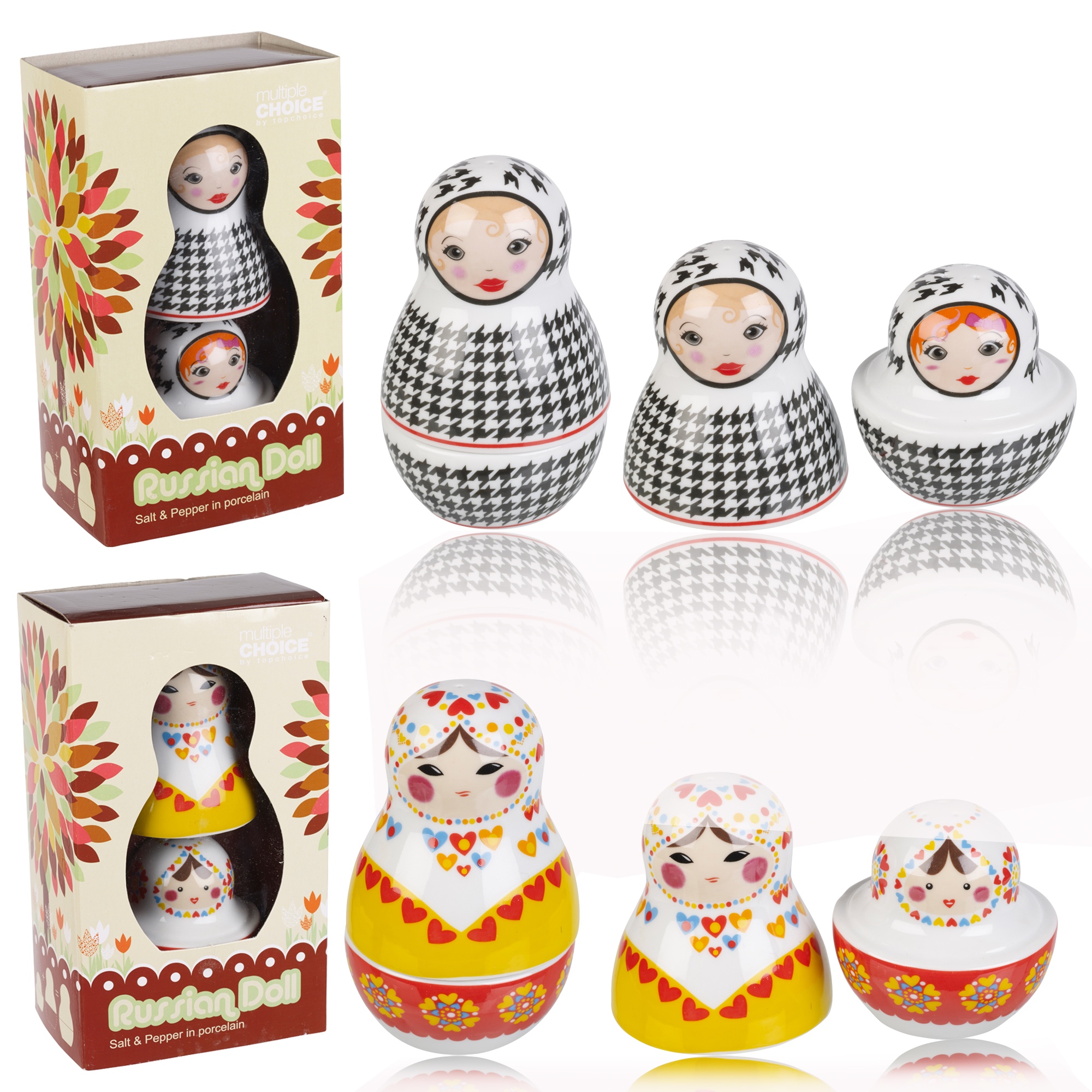 Russian Dolls Novelty Salt And Pepper Pots Shakers Cellar Cruet