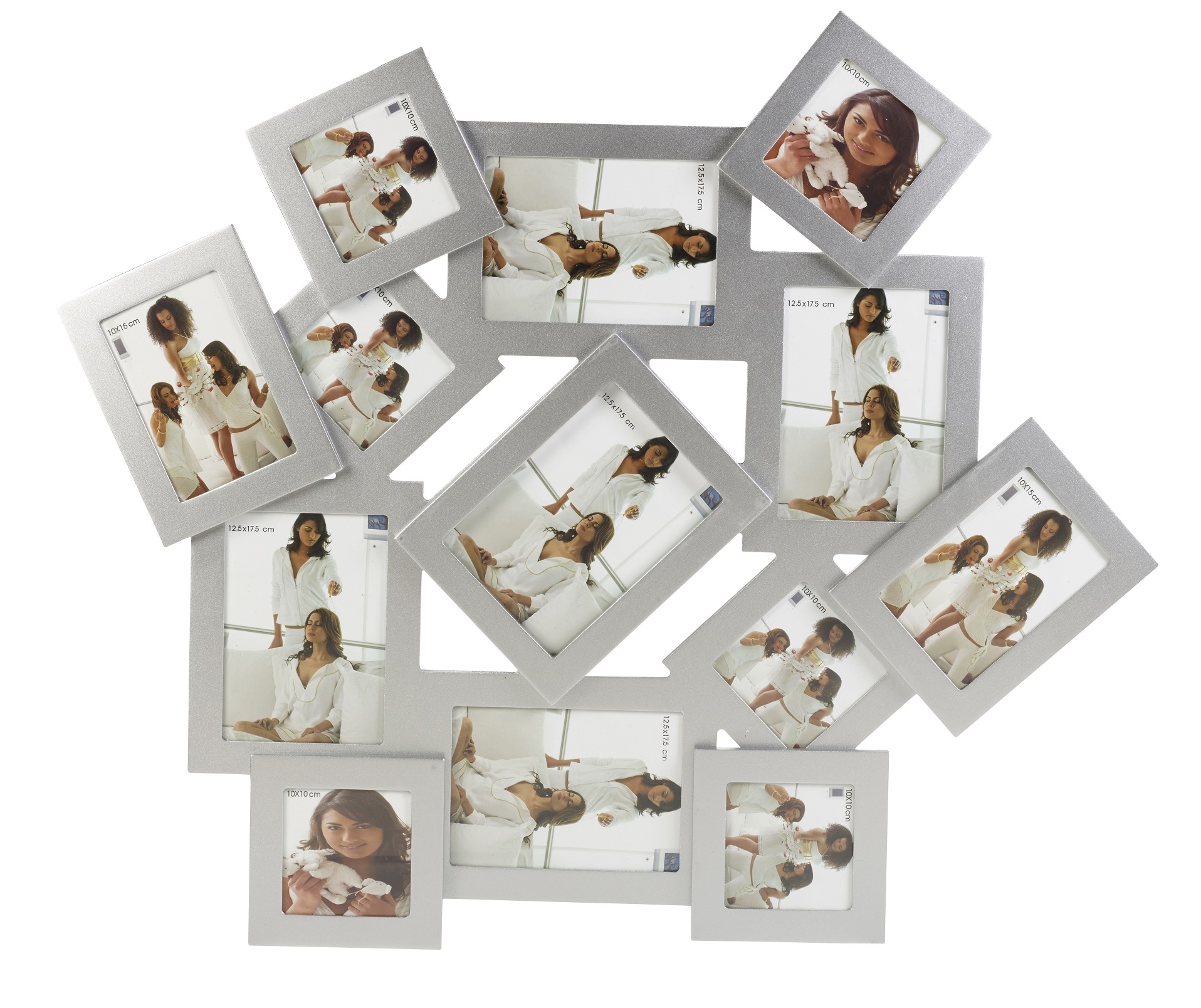 Invotis Large Silver 13 Photo Picture Frame Display Multi Panel Wall