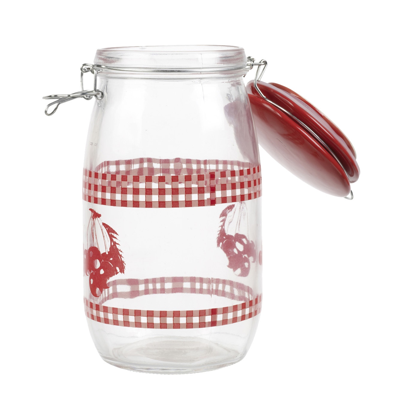 Large Glass Storage Jar With Ceramic Lid Air Tight Seal Metal Clamp 1