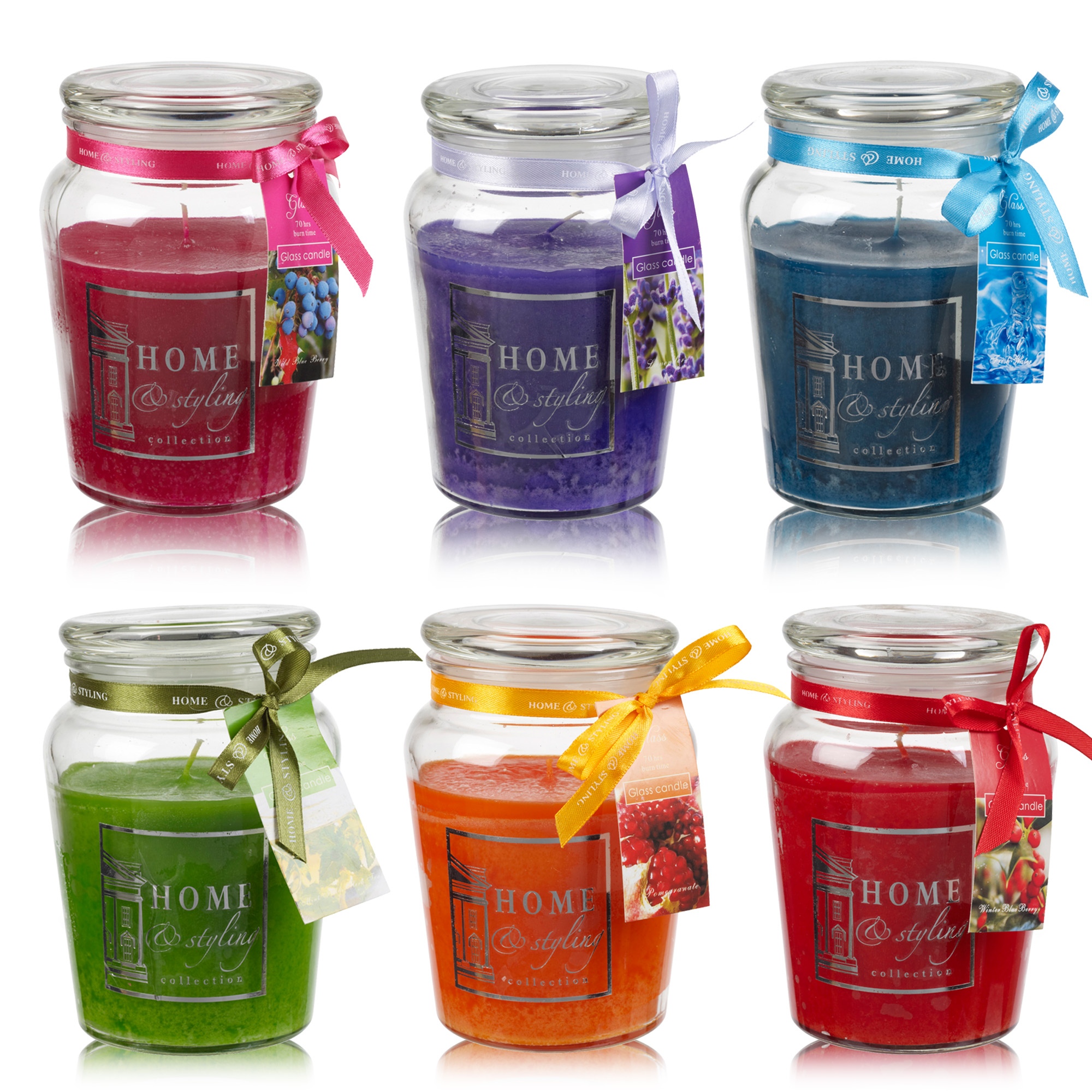 40 Hr Hour Scented Candle In Airtight Glass Jar With Lid Fragrances