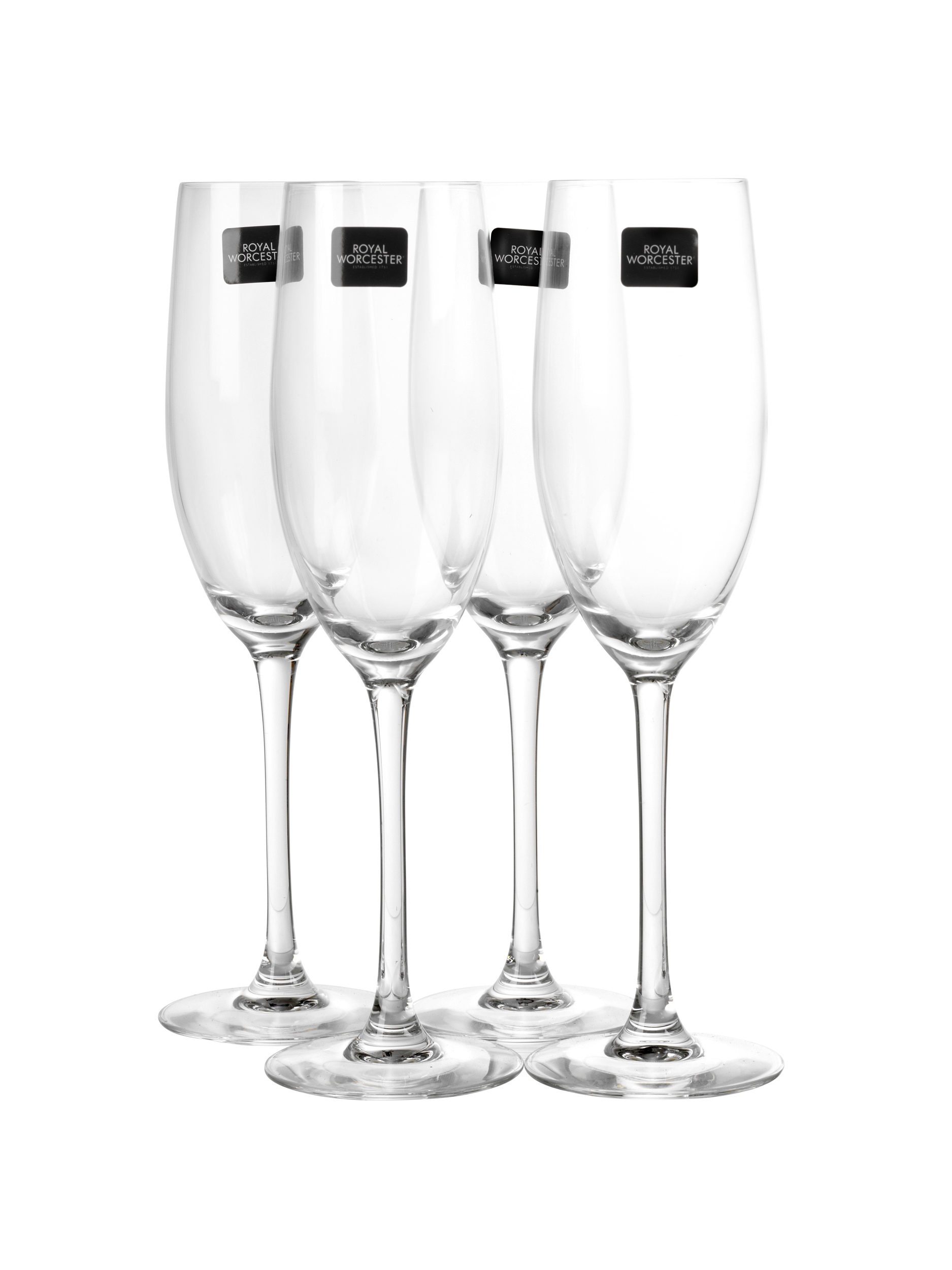 4 x Royal Worcester Grand Chateau Kwarx Champagne Flutes Glassware
