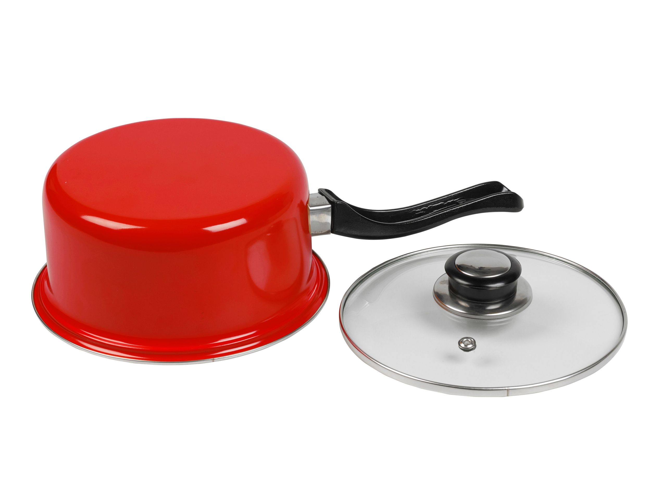 3 Piece Urbn Chef Carbon Steel Non Stick Pots & Pans Saucepan Lid