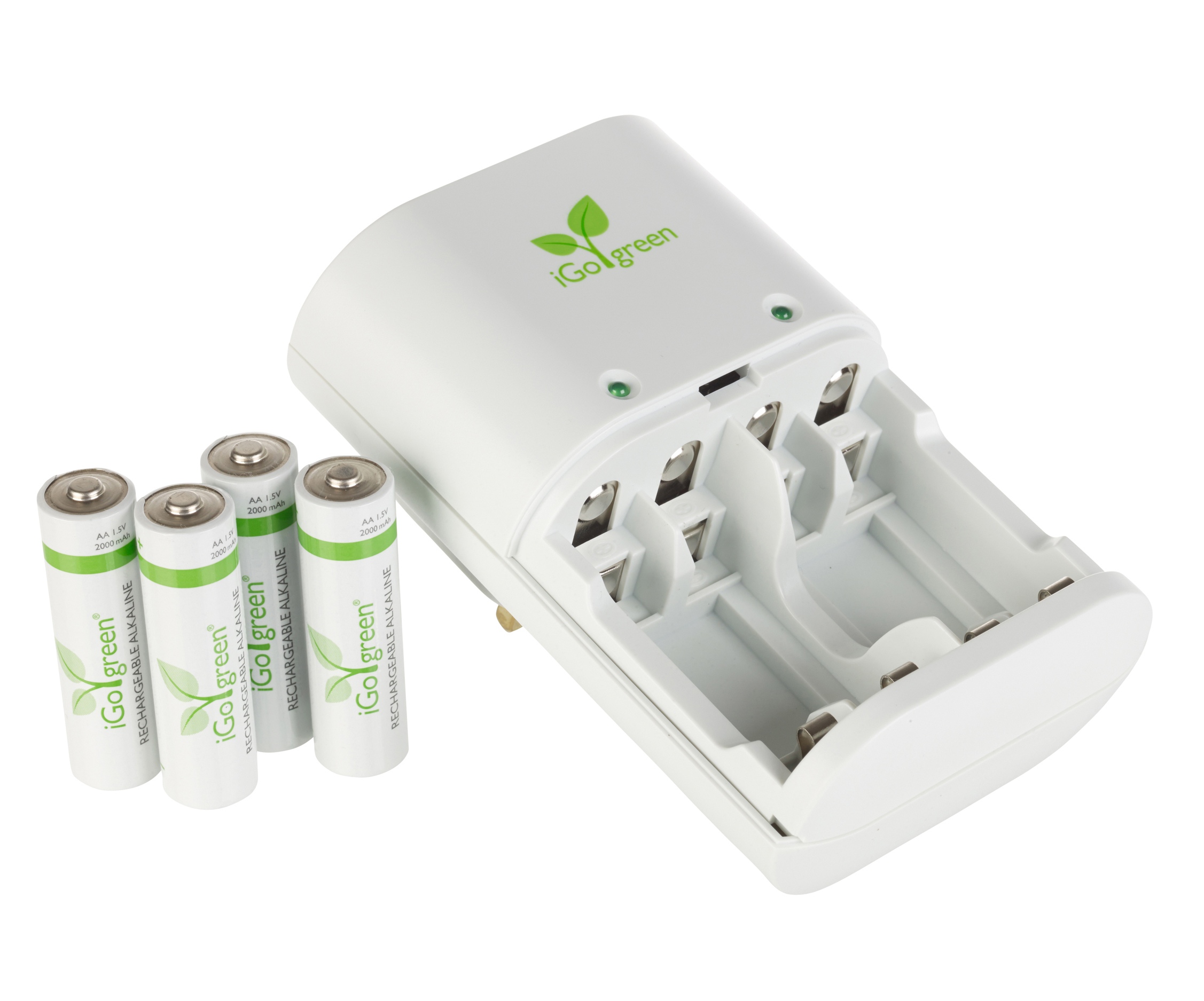 IGo Green Energy AA & AAA Charger + 4 X AA Rechargeable Alkaline