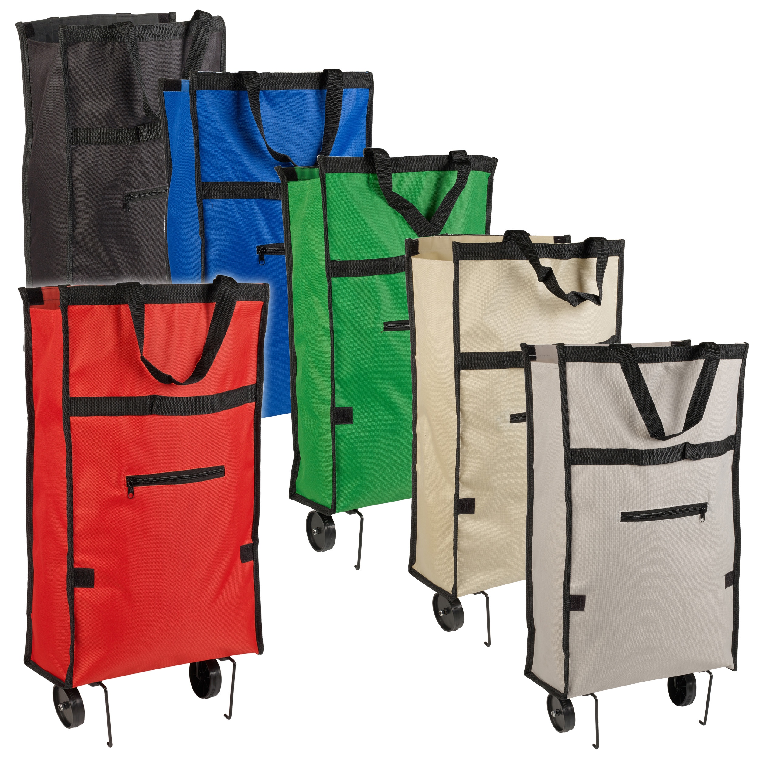 Wheeled Folding Shopping Trolley Lightweight Cart Collapsible Bag Hard