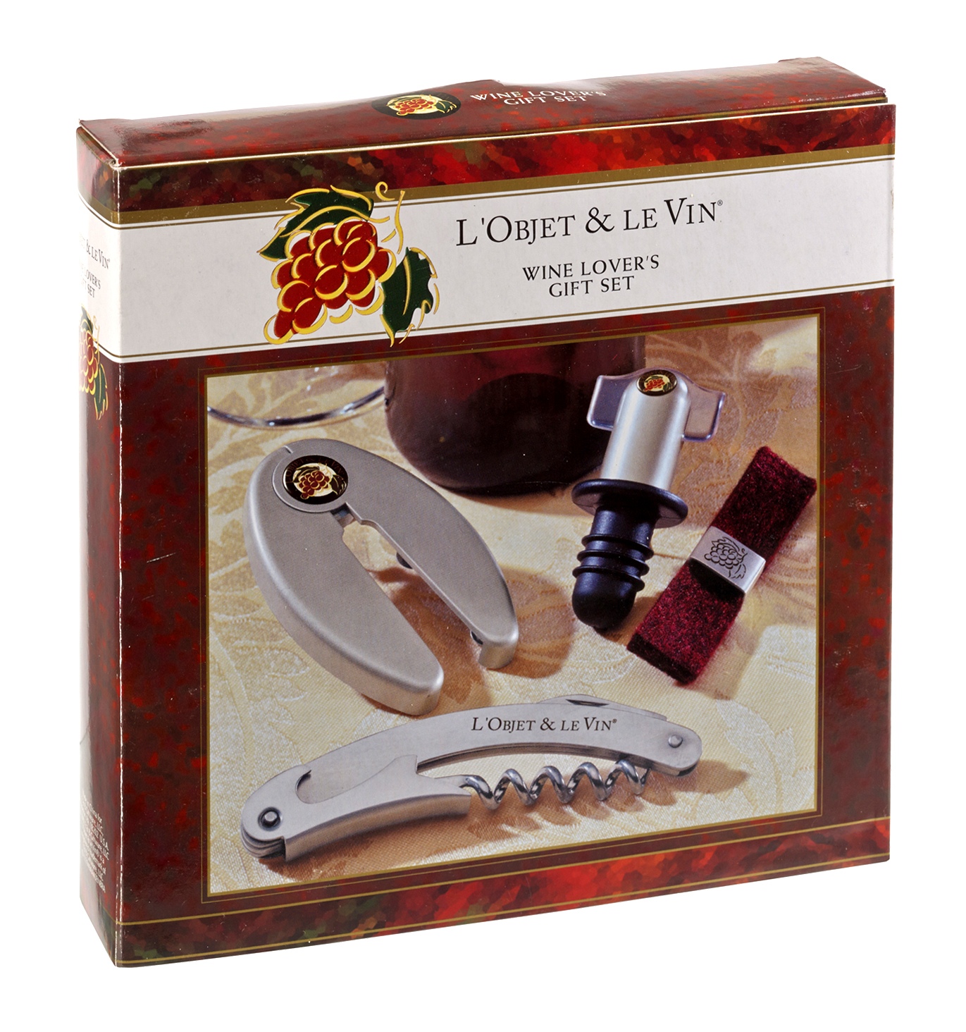 Wine Lovers 4pc Gift Set Waiter's Friend Sommelier Corkscrew Bottle