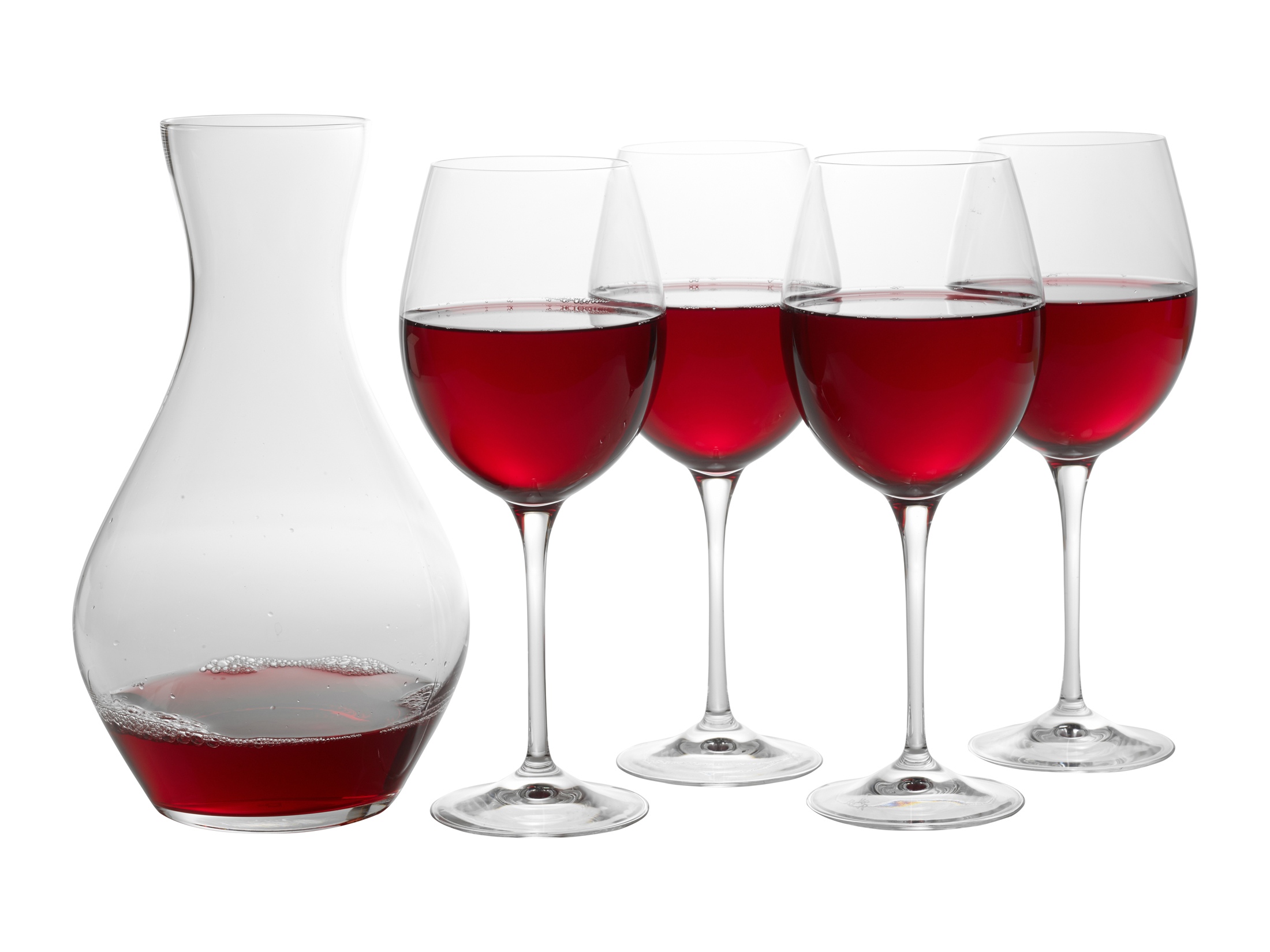 RCR Toscana Luxion Crystal Glass Decanter Jug & 4 Red Wine Glasses Gift
