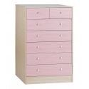 Malibu 5+2 Pink Drawer Chest [719-3453]