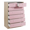 Malibu 5+2 Pink Drawer Chest [719-3453]