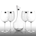 Royal Worcester Decanter & 4 Red Wine Glasses