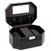 Black Crocodile Leather Effect Jewellery Box With Mirror [029859 - Art No. 330712 