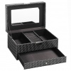 Black Diamond Effect Jewellery Box With Mirror [029880 - Art No. 330715]