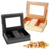 Leather Jewelery Case with Mirror - Gold